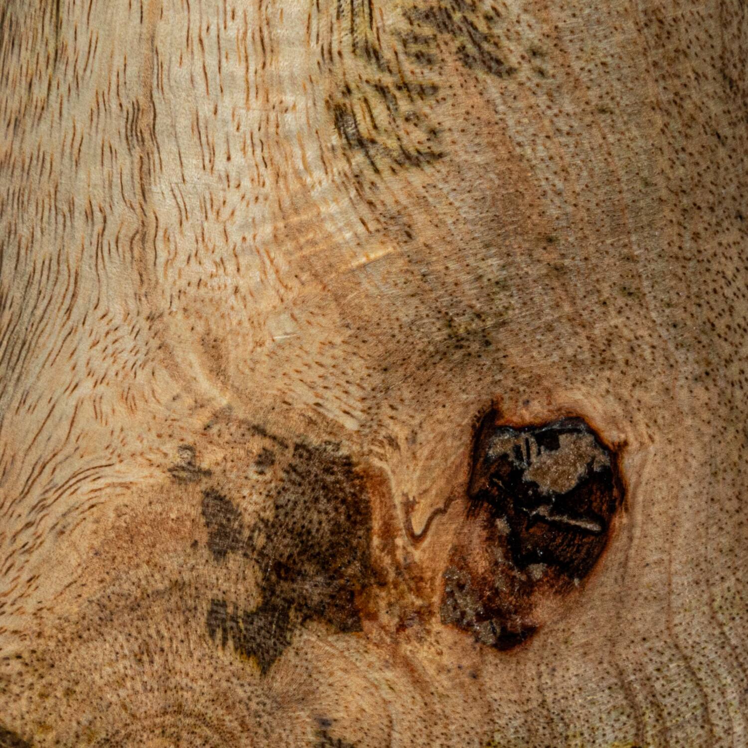 Hello Honey® 14" Round Natural Wood Hand-Carved Taper Candle Holder