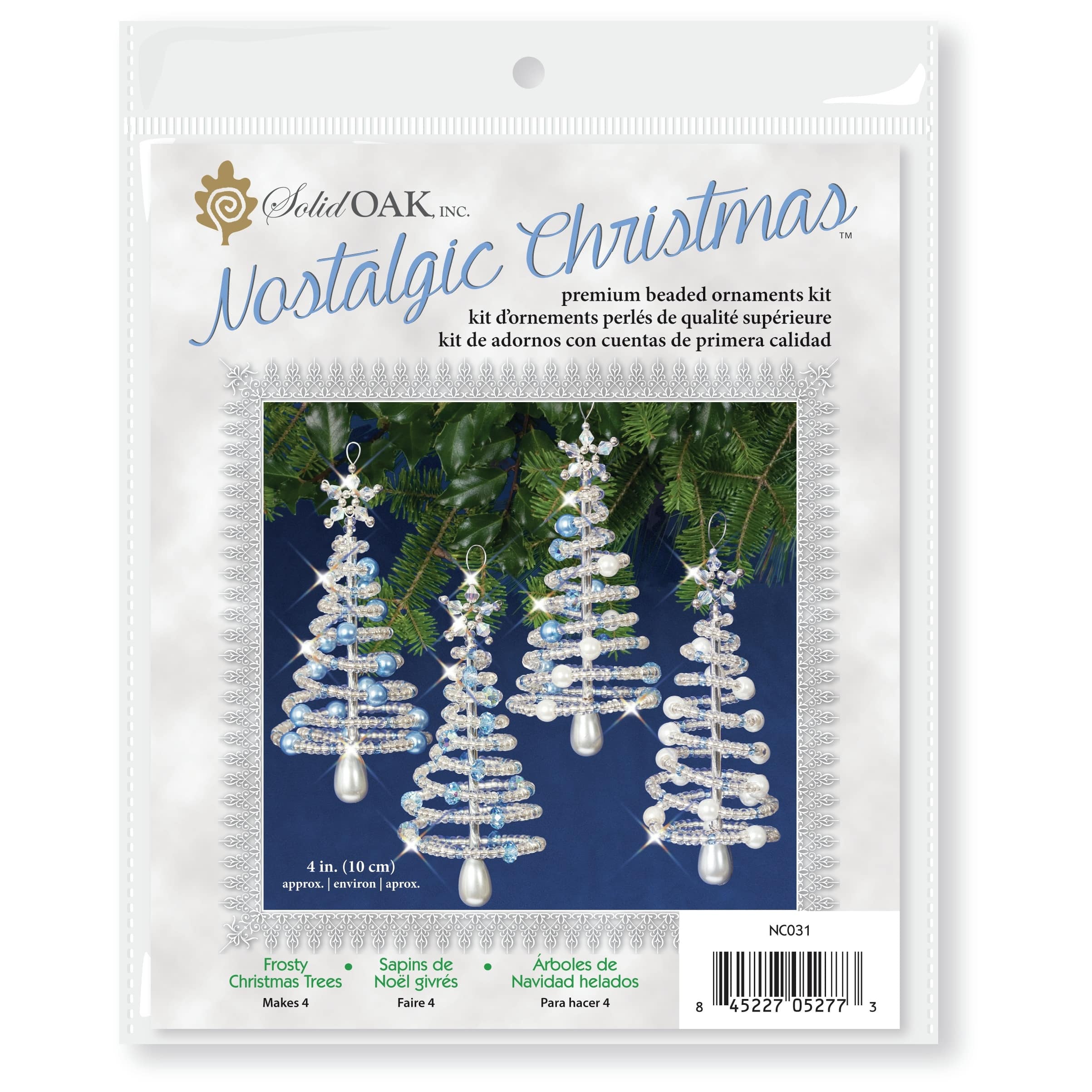 Solid Oak: Beaded Ornament Kit: Christmas Trees