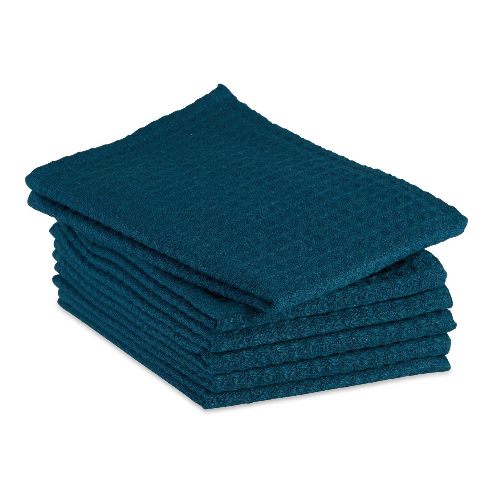 DII® Teal Green Recycled Cotton Waffle Dish Towels, 6ct.