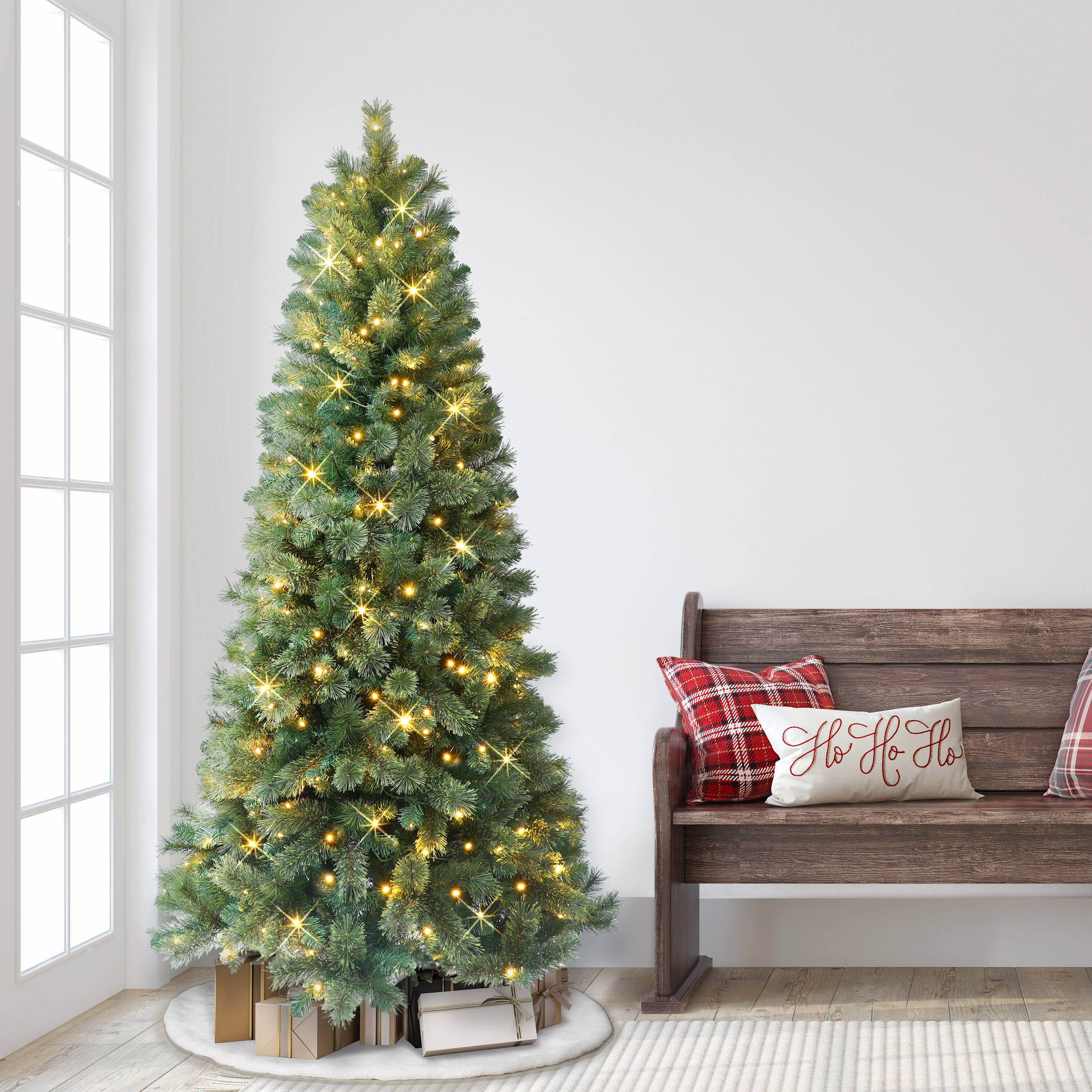 7ft. Pre-Lit Montana Pine Christmas Tree, Clear &#x26; Multicolor Lights