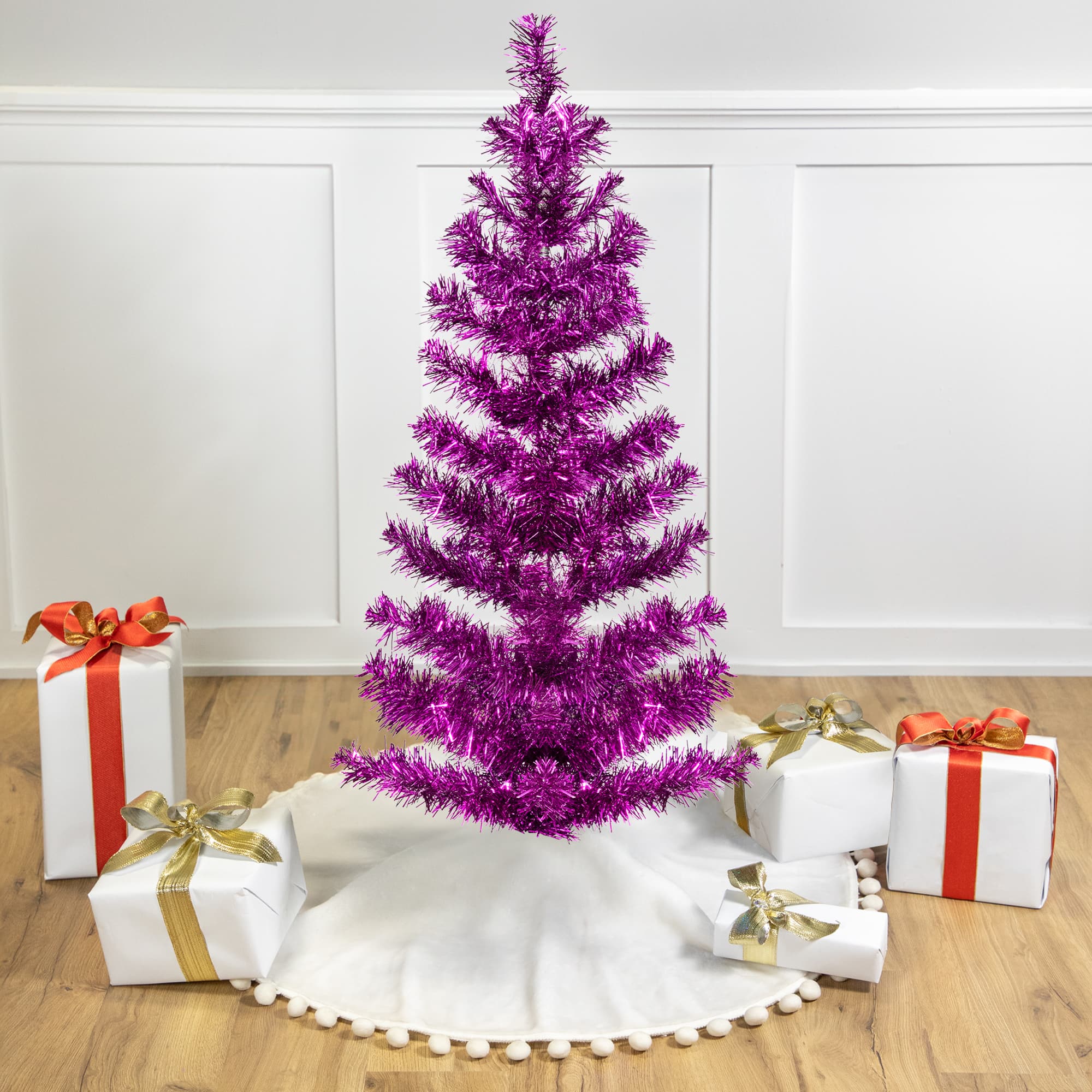 2ft. Unlit Purple Tinsel Artificial Christmas Tree 