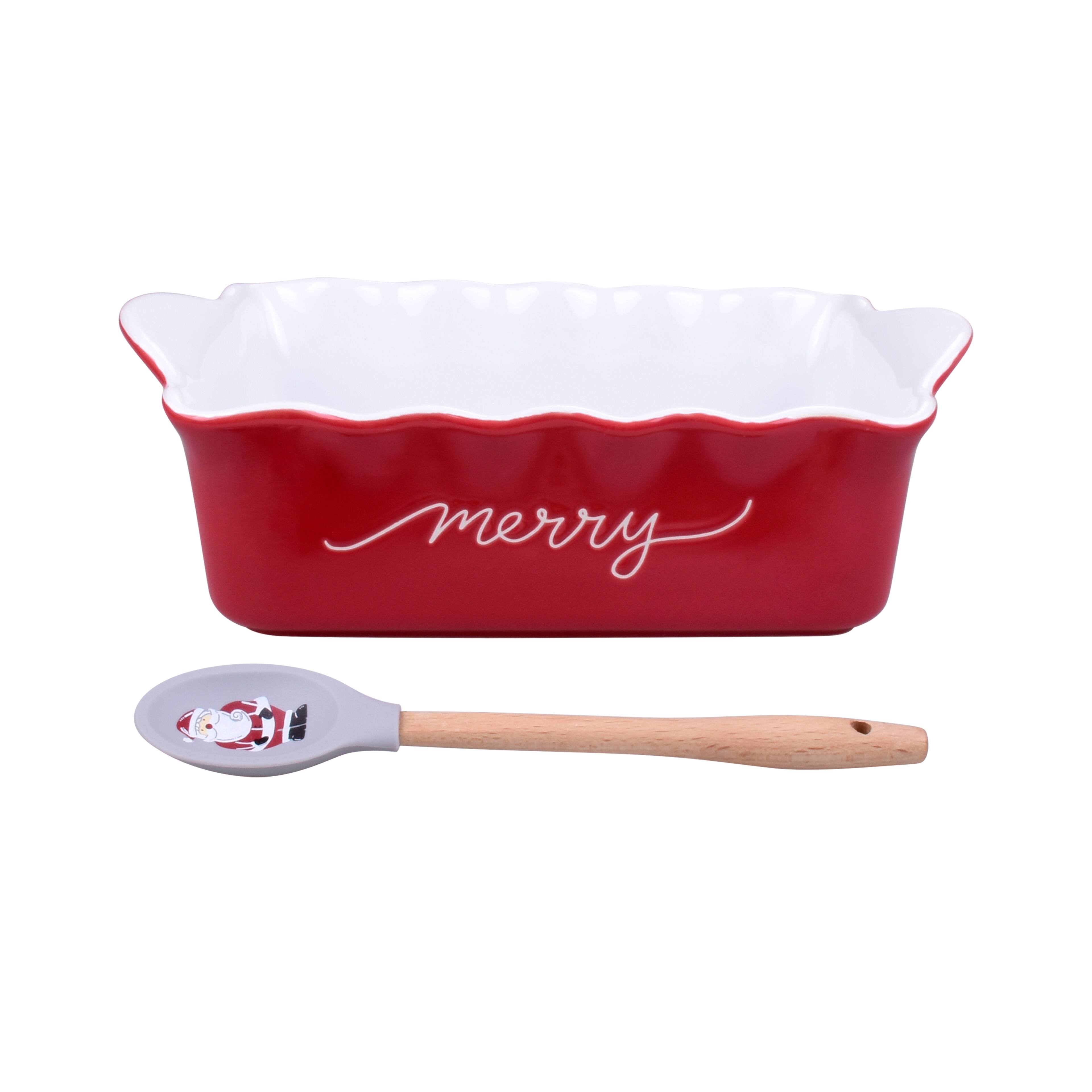 Merry Ceramic Mini Loaf Pan by Celebrate It®