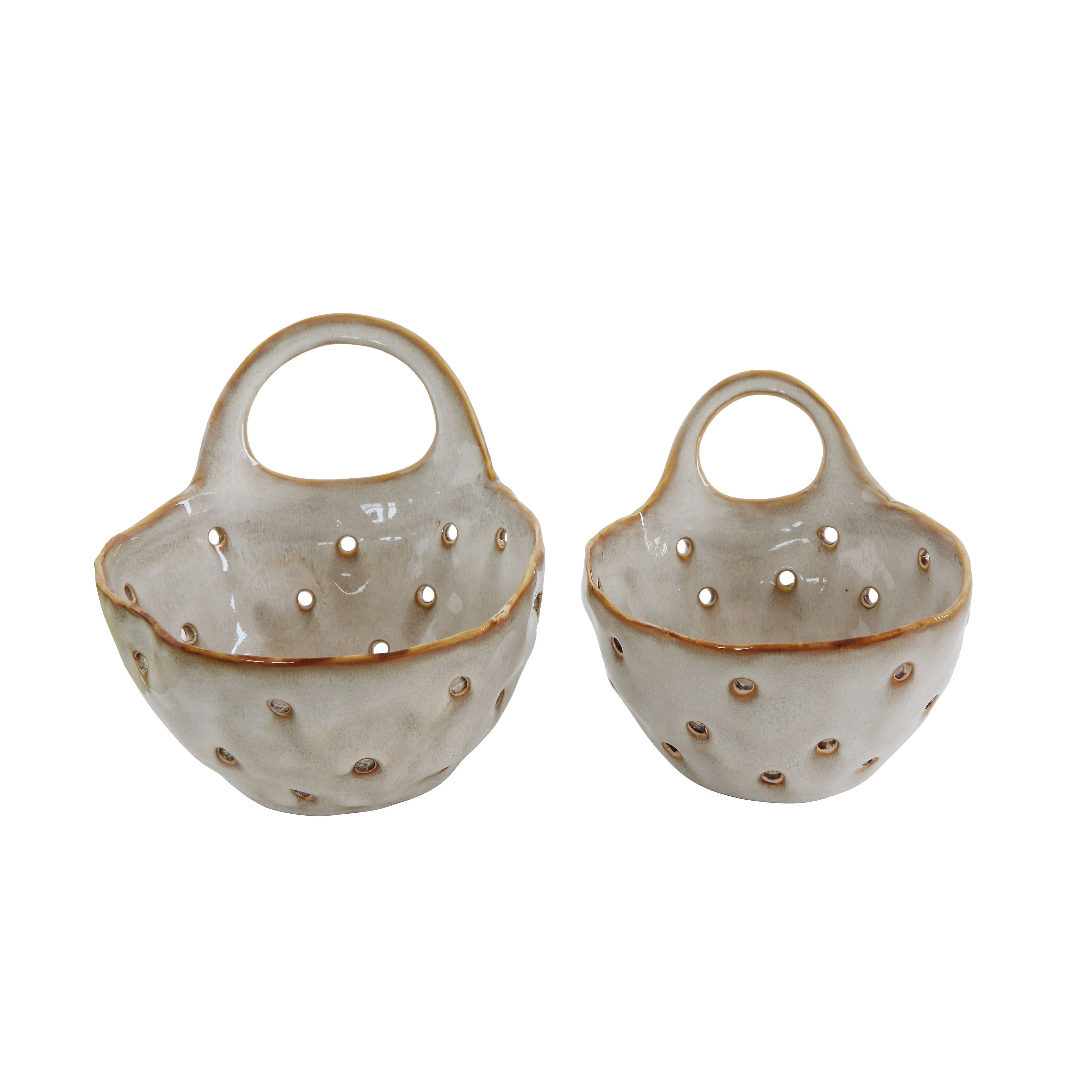 Hello Honey® Cream Stoneware Colander Set
