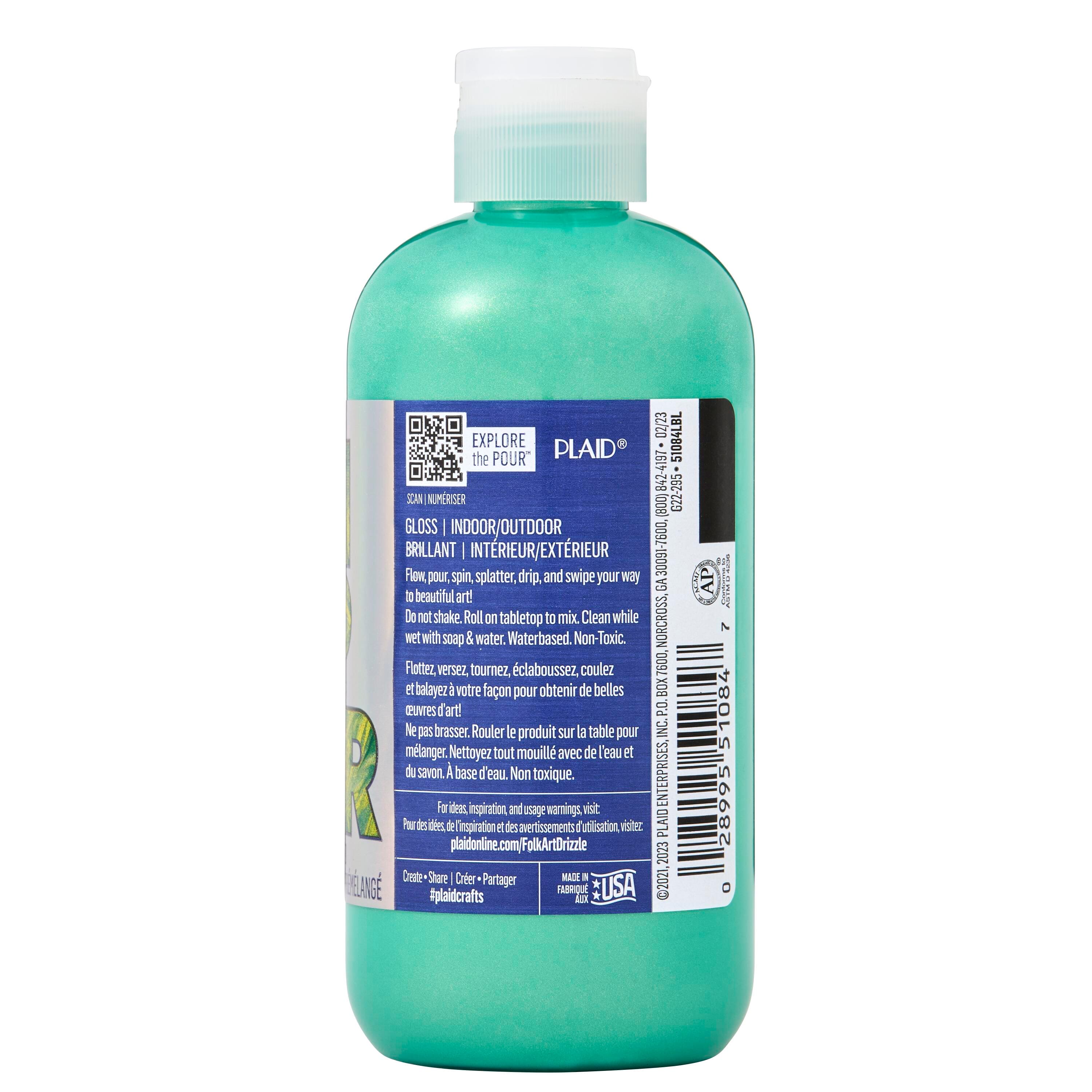 Peinture acrylique &#xE0; verser pr&#xE9;m&#xE9;lang&#xE9;e Drizzle de FolkArt, 266&#xA0;ml