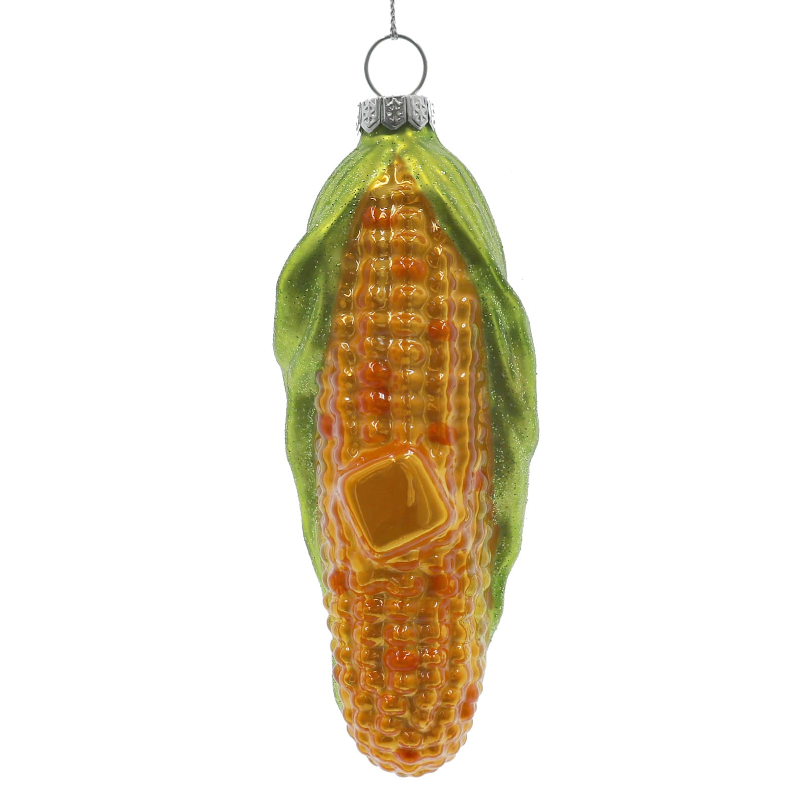 4.75&#x22; Yellow &#x26; Green Corn Glass Ornament by Ashland&#xAE;