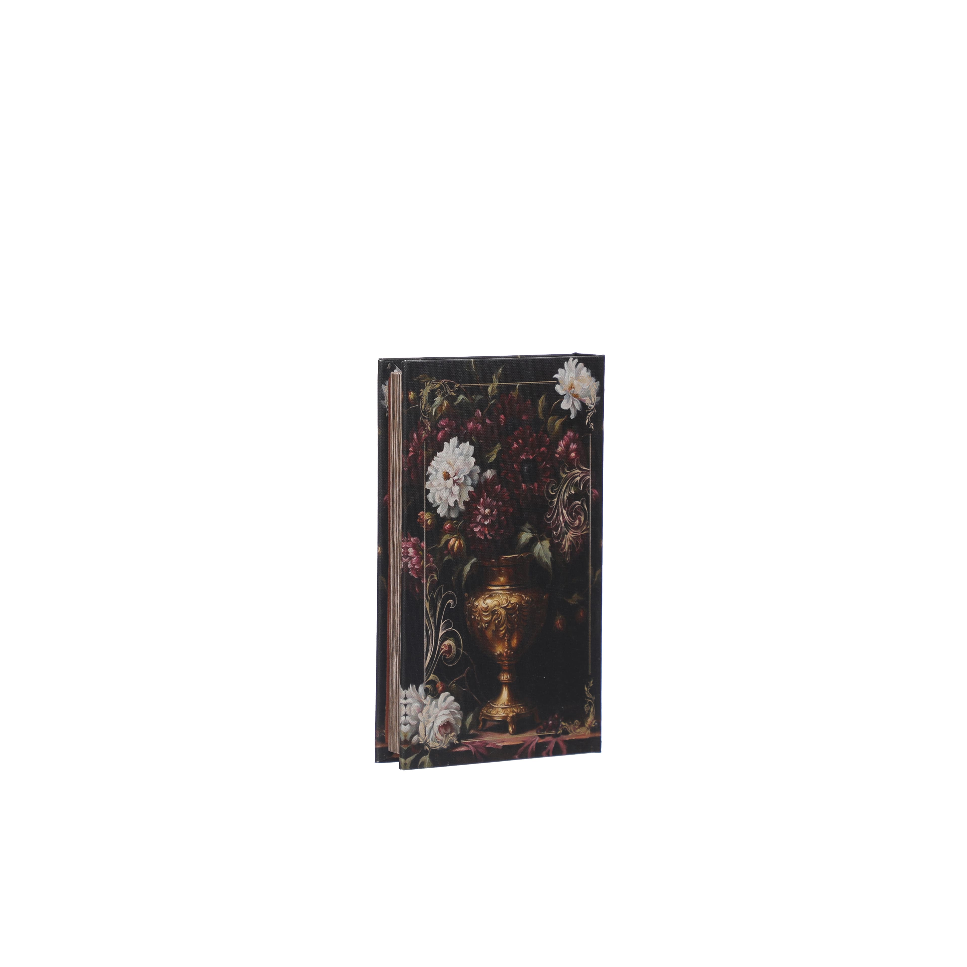 8.25&#x22; Black, Cream &#x26; Burgundy Floral Tabletop Book Box by Ashland&#xAE;