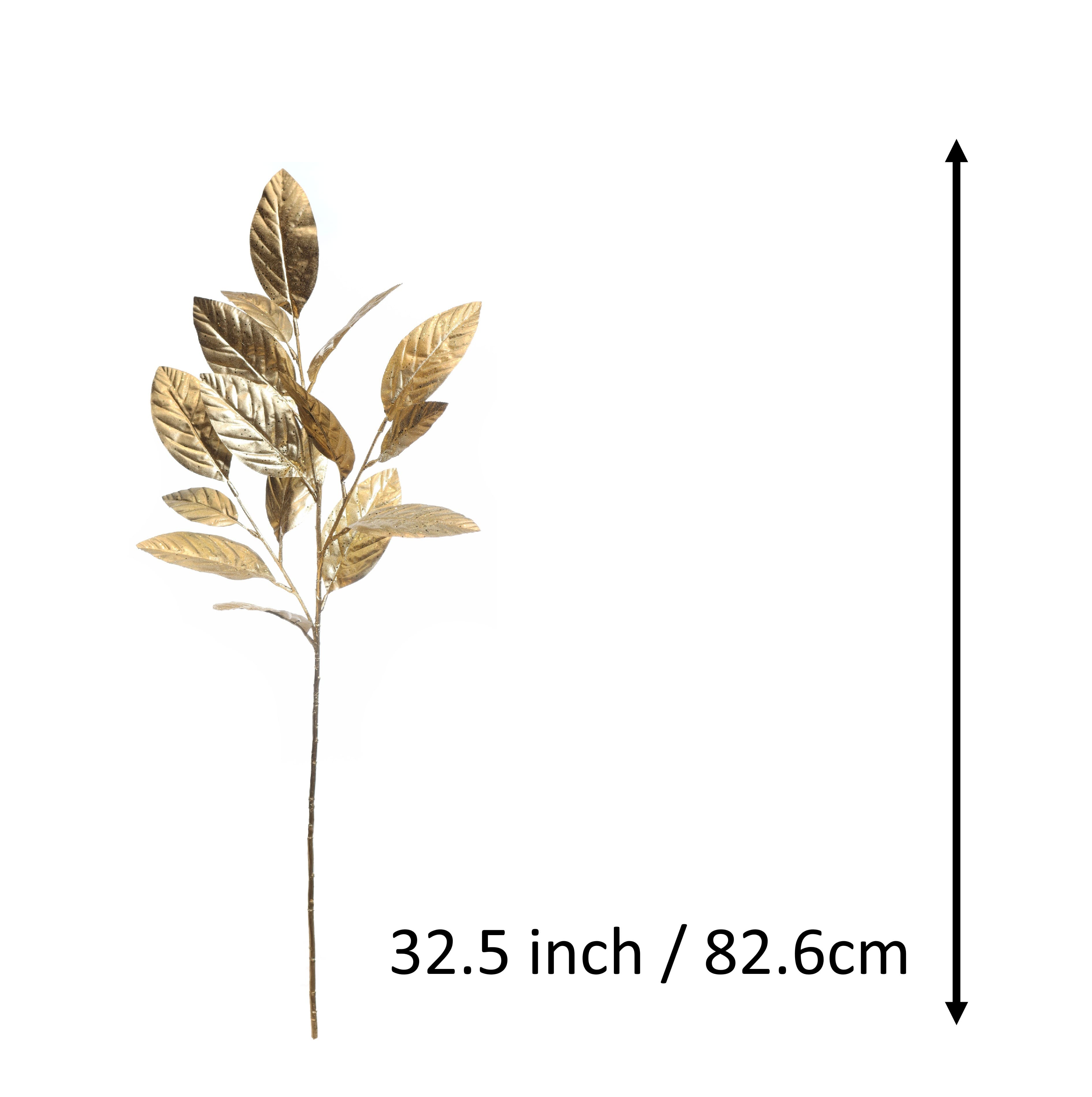 32.5&#x22; Gold Metallic Magnolia Leaves Stem by Ashland&#xAE;