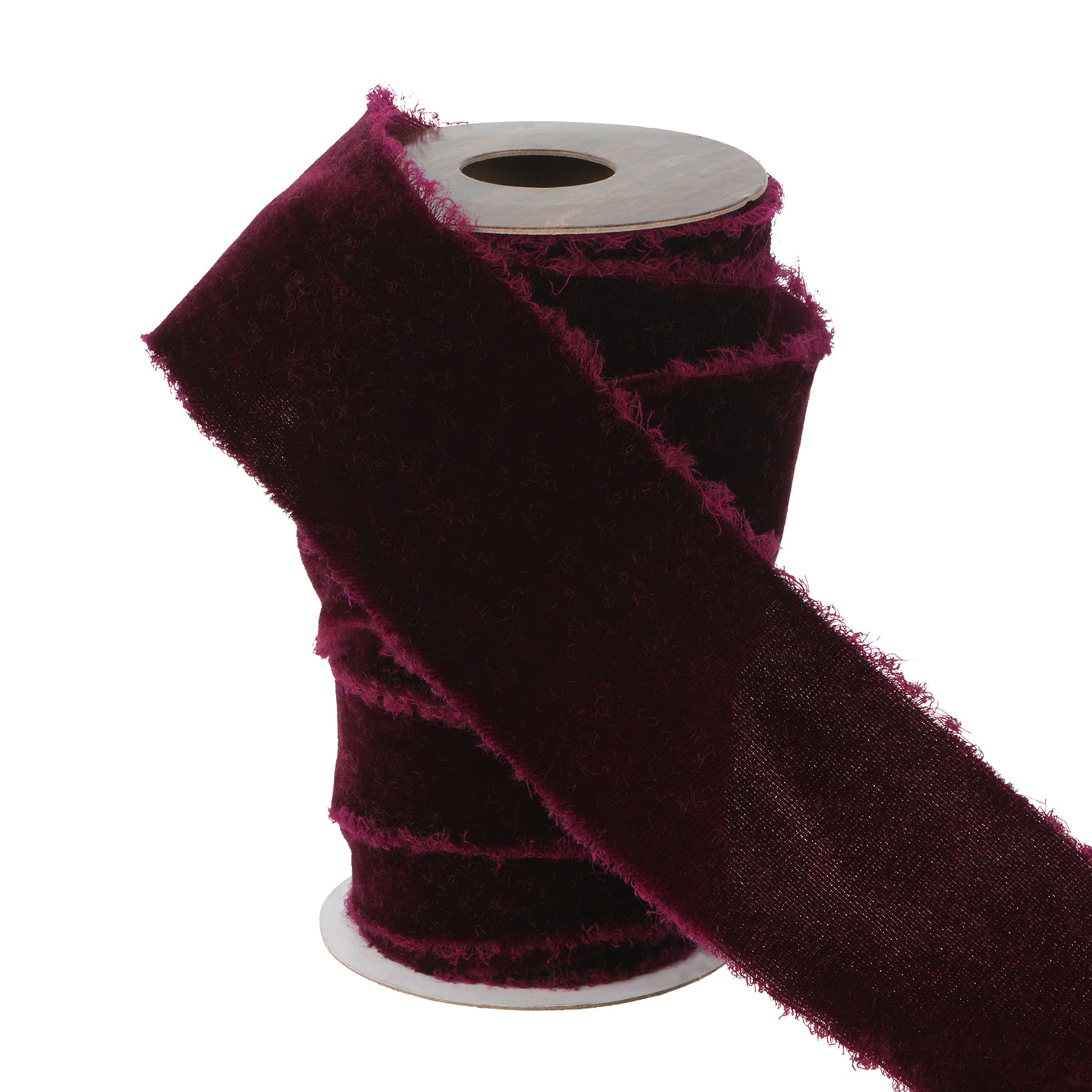 1.5&#x22; x 2yd. Red Velvet Ribbon with Distressed Edge by Ashland&#xAE; Gothic Bordeaux