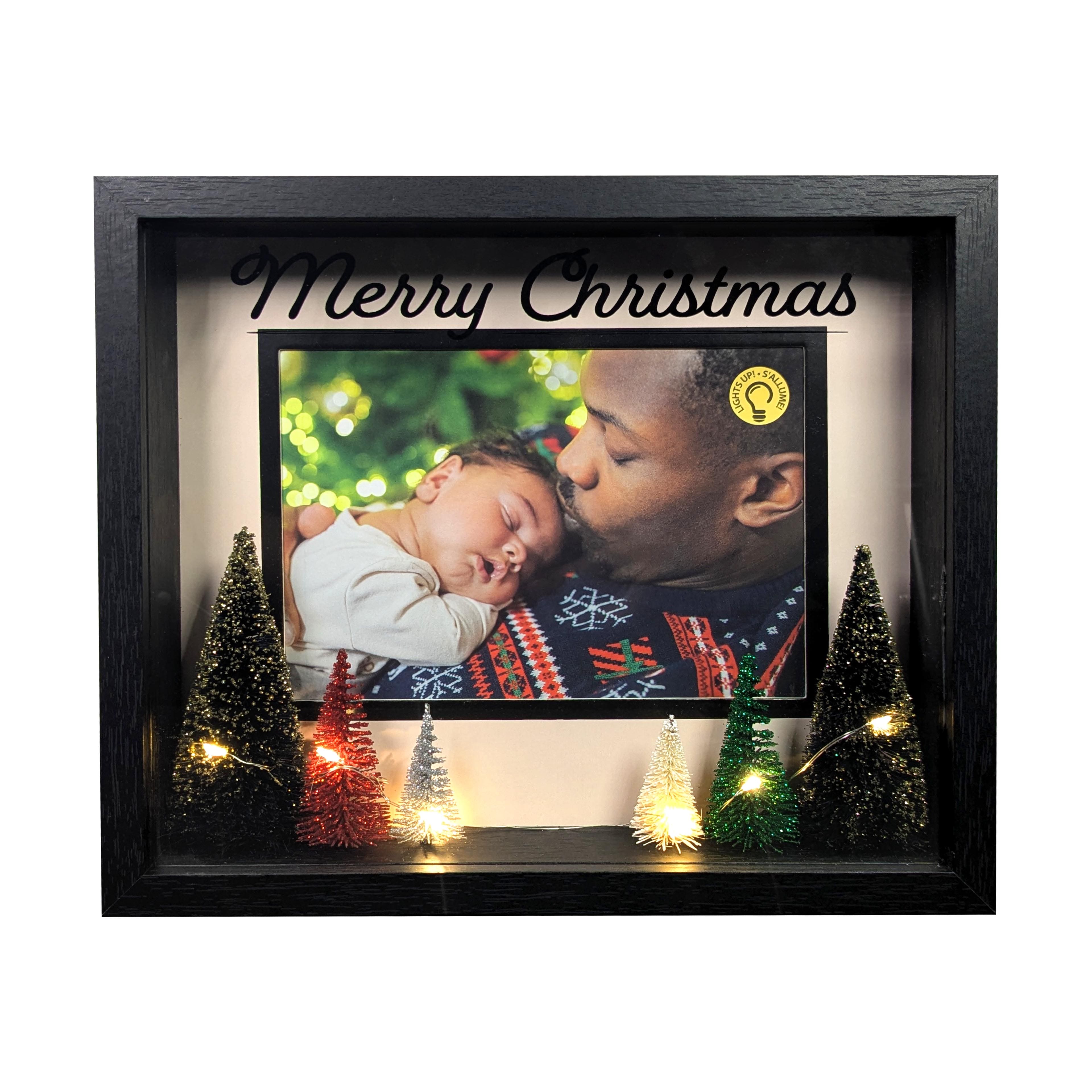 5&#x22; x 7&#x22; LED Merry Christmas Trees Tabletop Frame by Studio D&#xE9;cor&#xAE;