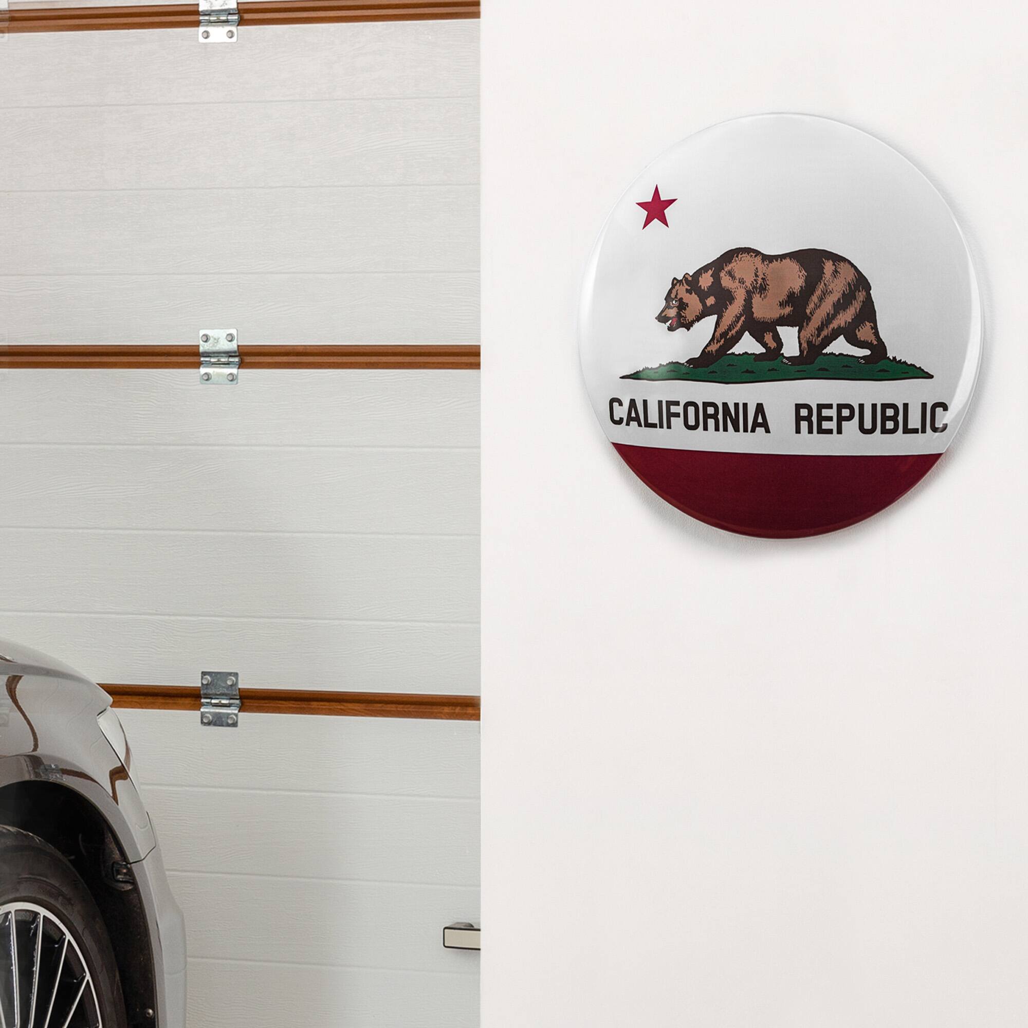 American Art D&#xE9;cor&#x2122; 15&#x22; California State Flag Dome Metal Sign