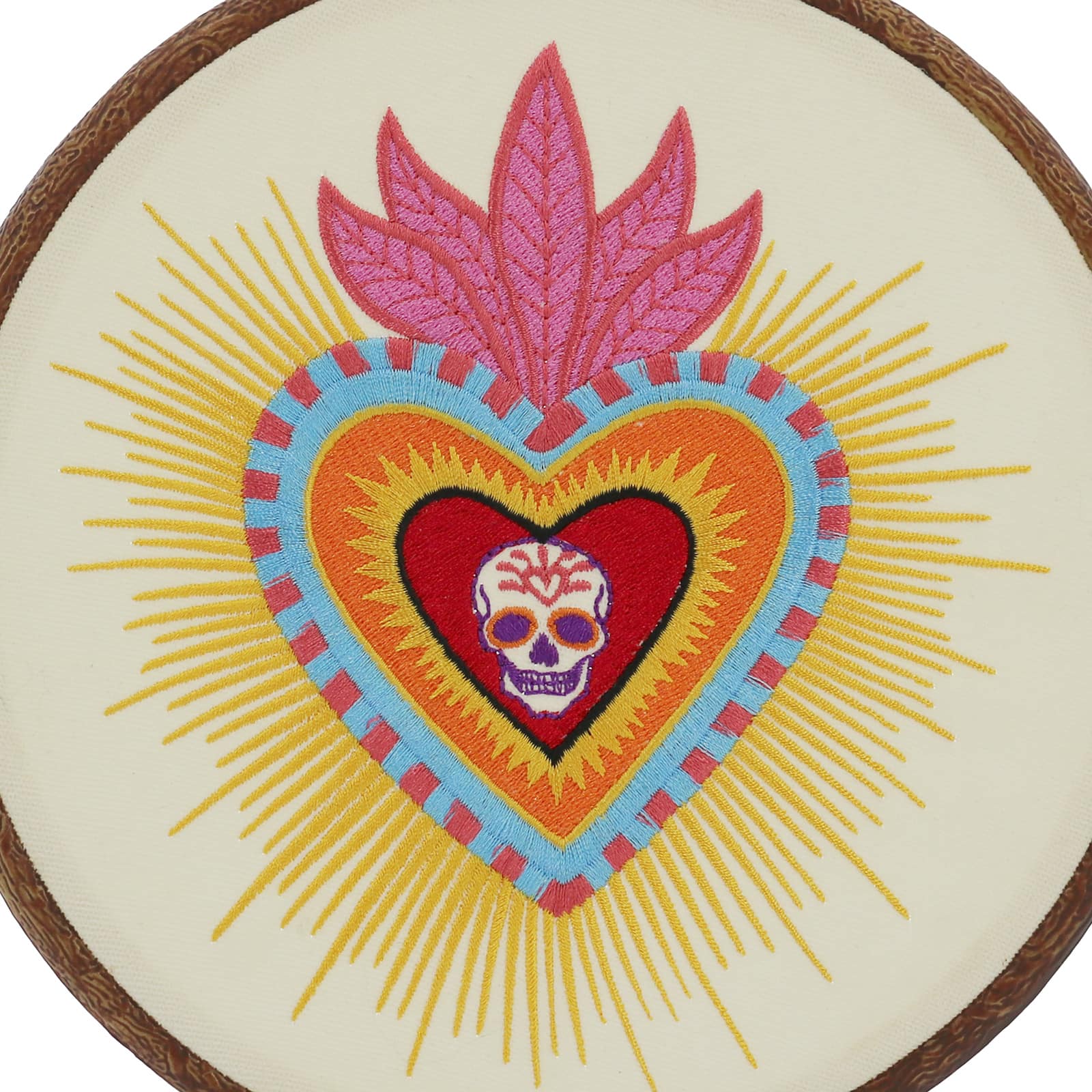 9.75&#x22; Day of the Dead Sacred Heart Wall D&#xE9;cor in Embroidery Hoop by Ashland&#xAE;