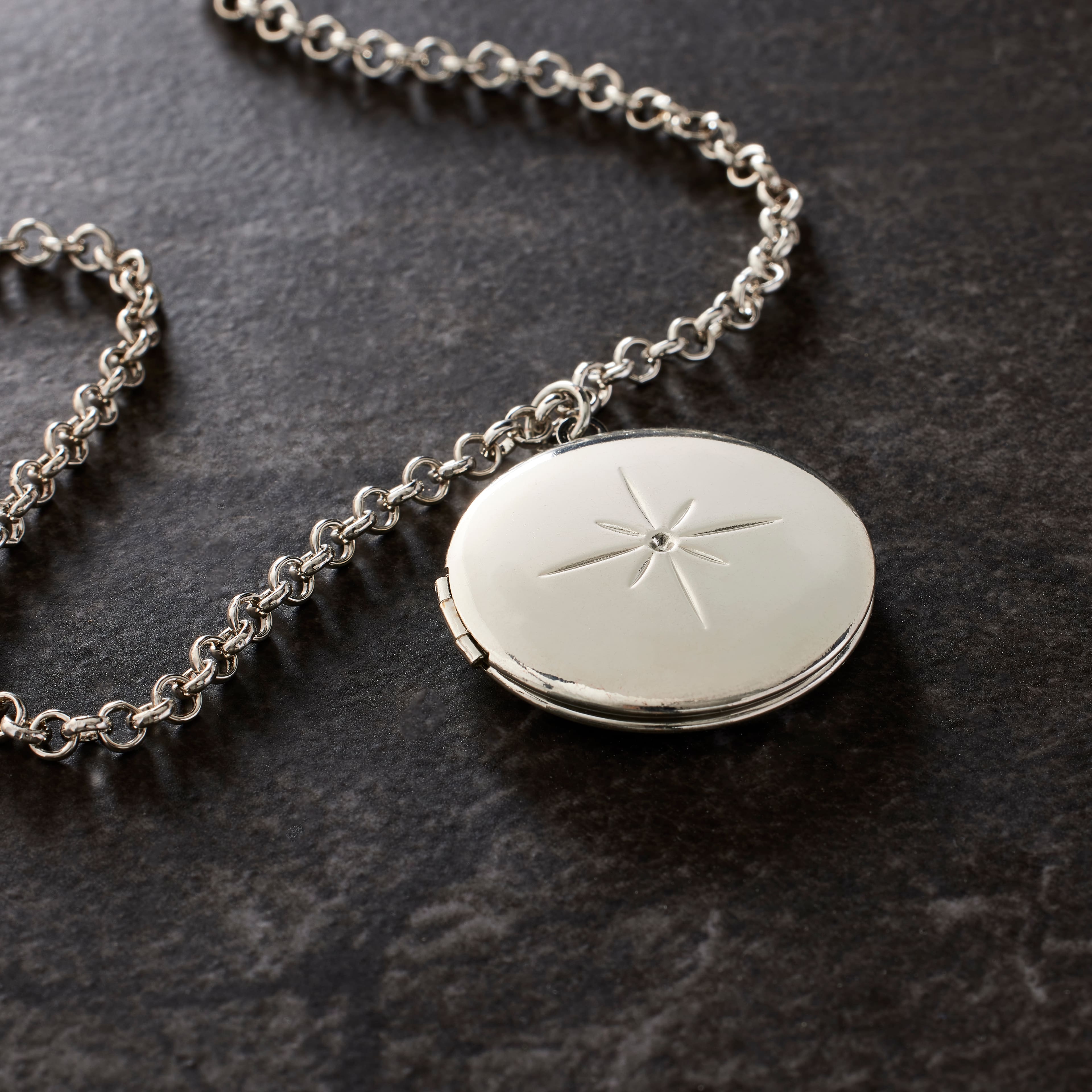 12 Pack: Silver Starburst Circle Locket by Bead Landing™