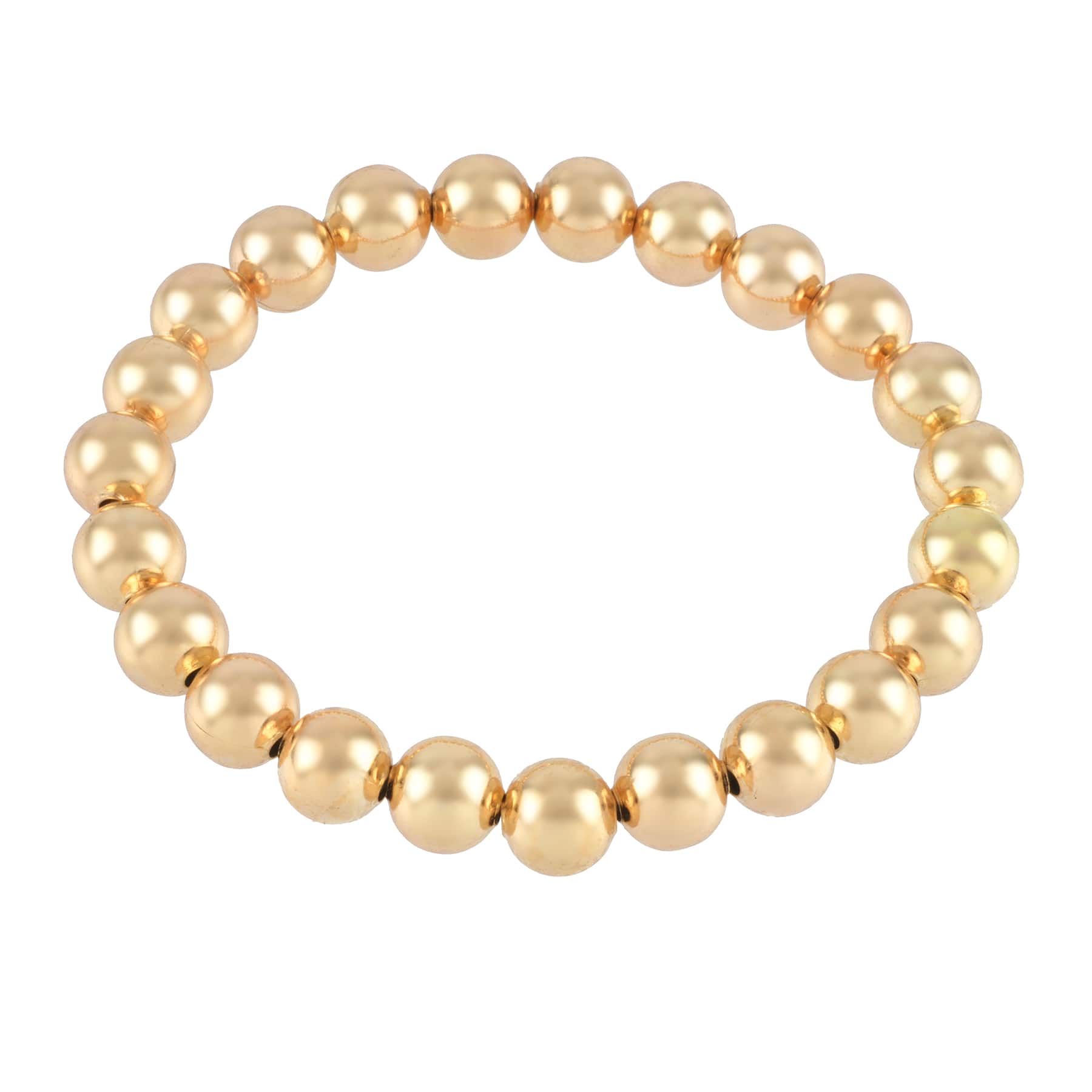 8mm Gold Round Beaded Charm Bracelet by Bead Landing™