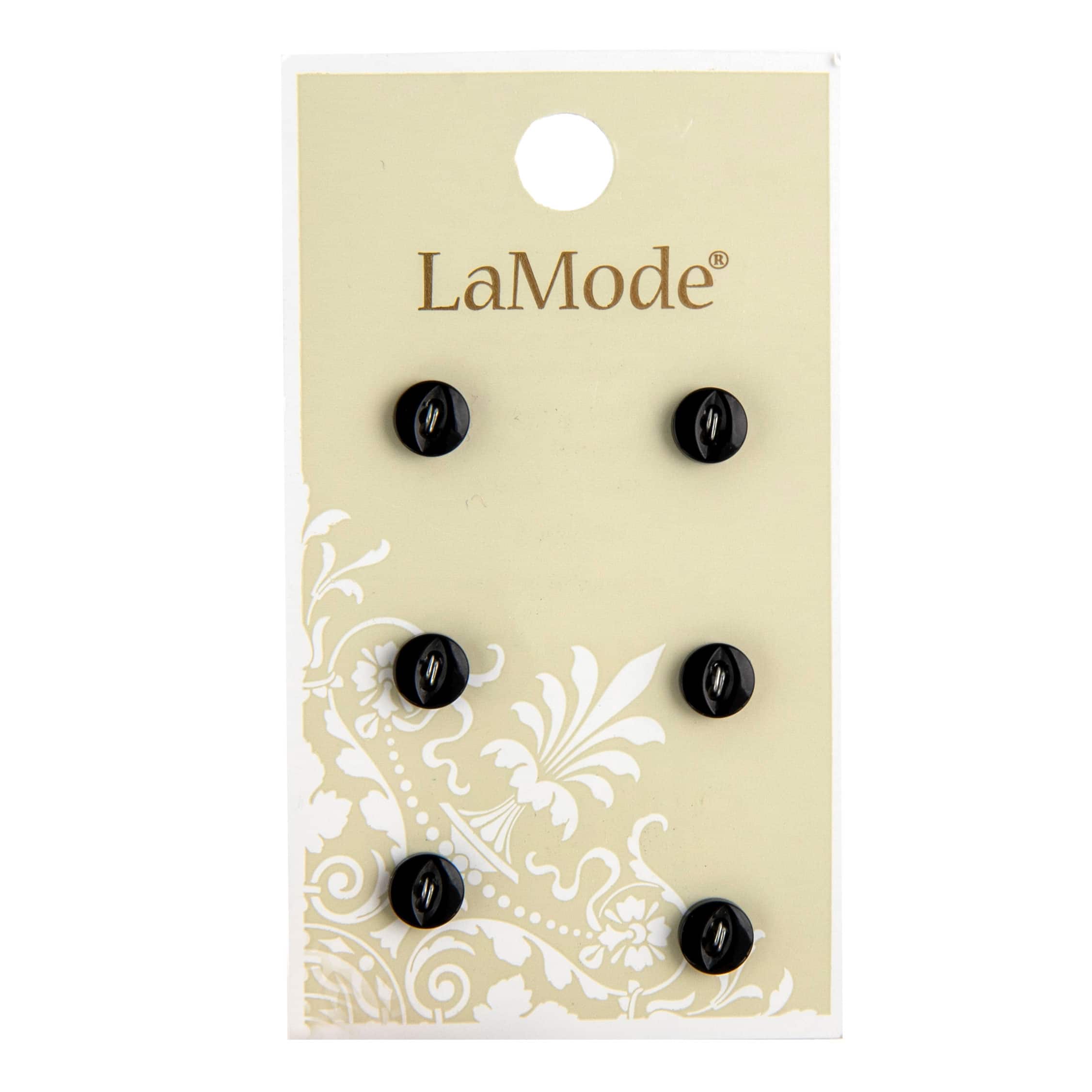 LaMode 1/4" Black Fisheye 2-Hole Buttons, 6ct.