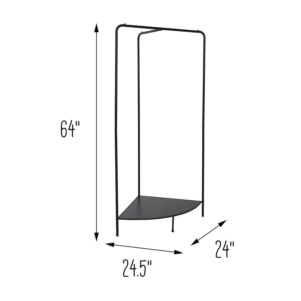 Honey Can Do 5.5ft. Freestanding Corner Garment Rack with Shoe Storage