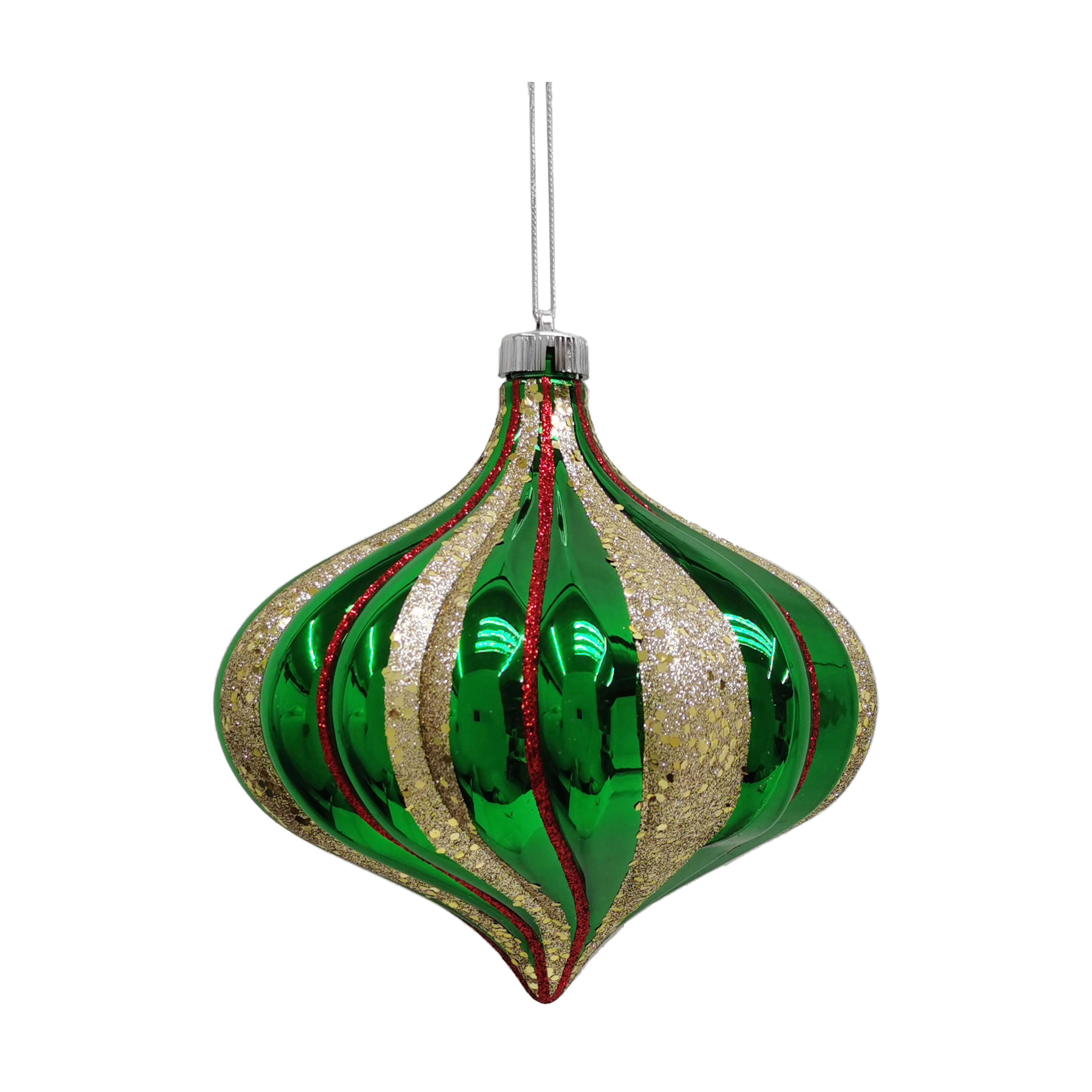 8.25&#x22; Green &#x26; Gold Glitter Jumbo Onion Ornament by Ashland&#xAE;