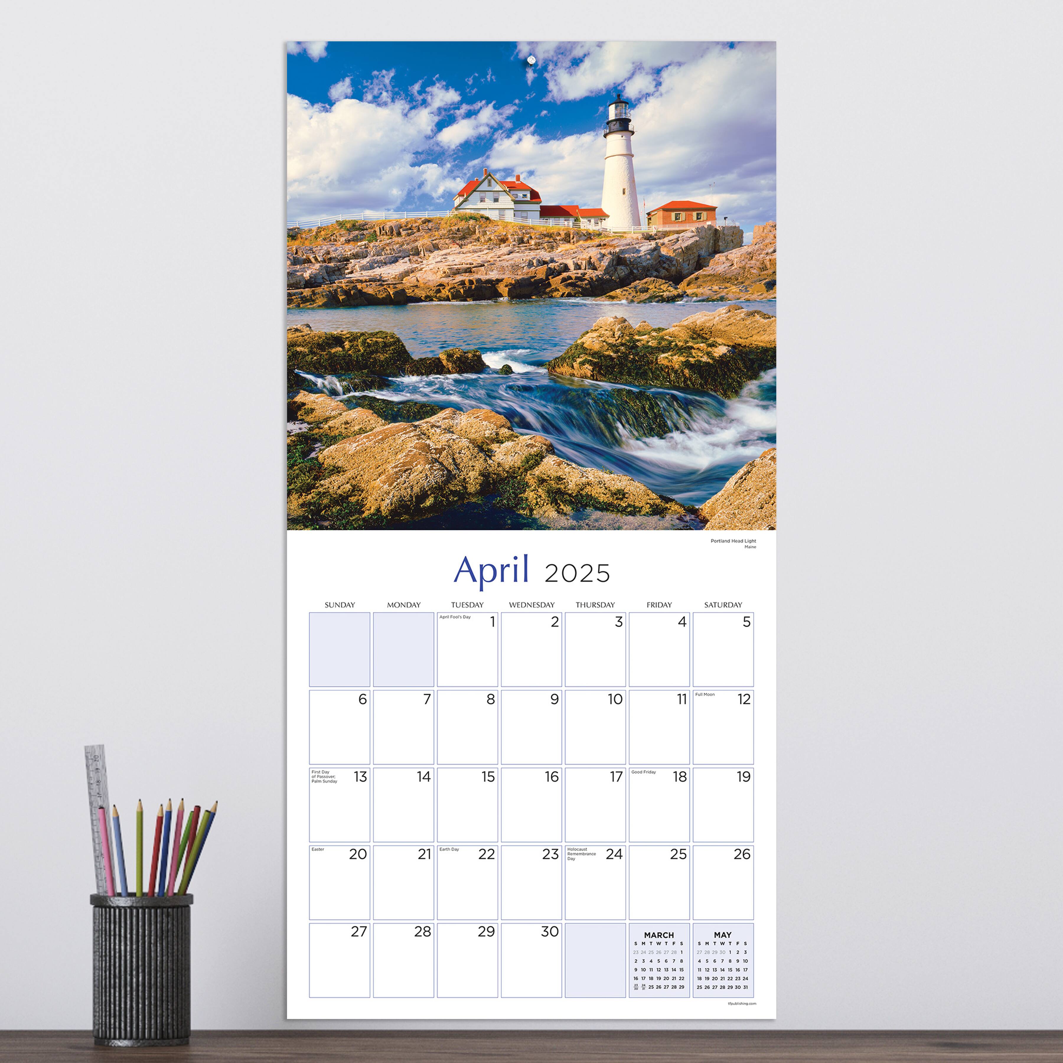 TF Publishing 2025 Lighthouses Wall Calendar