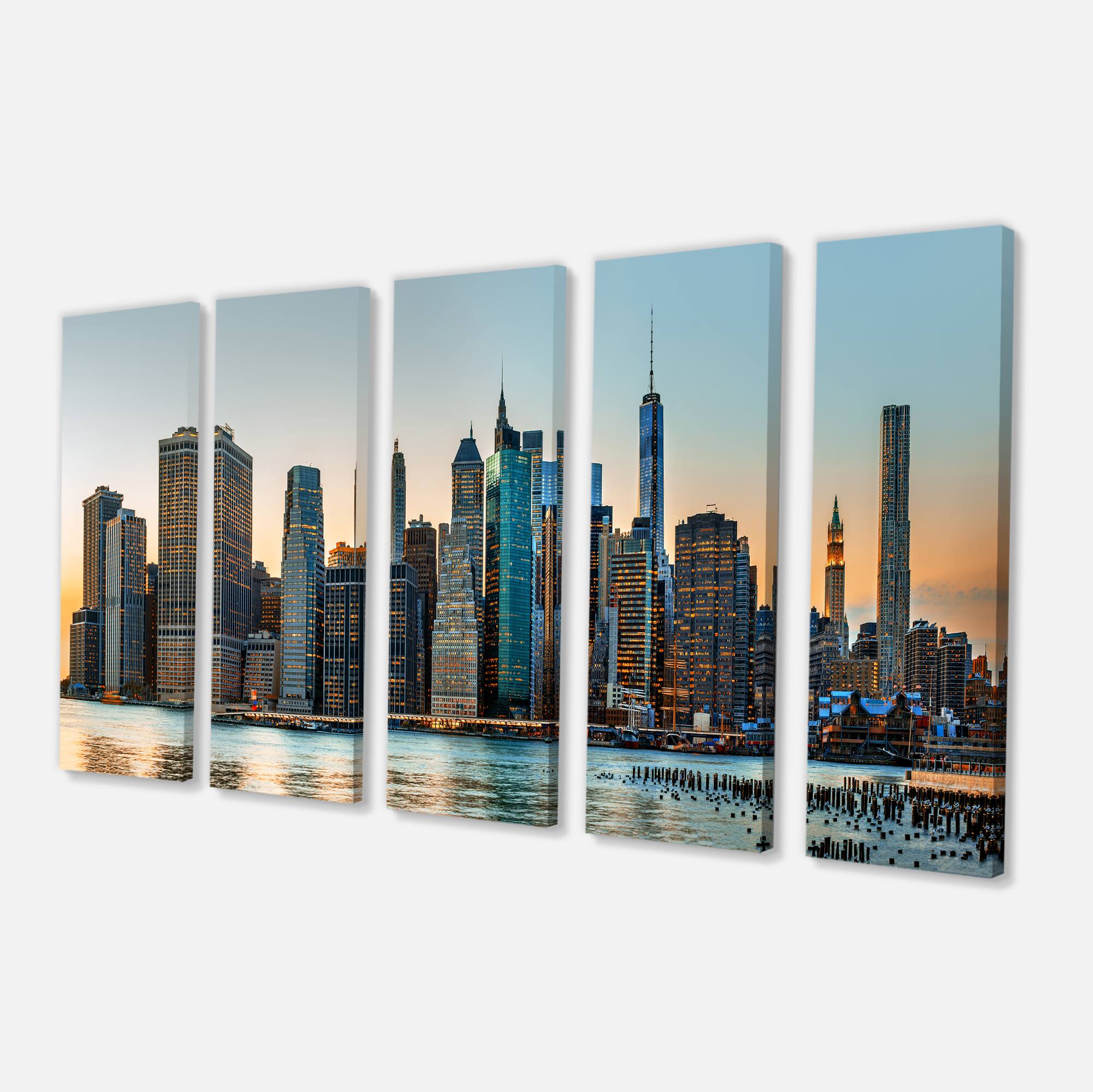 Designart - New York City Skyline - Photography Canvas Art Print