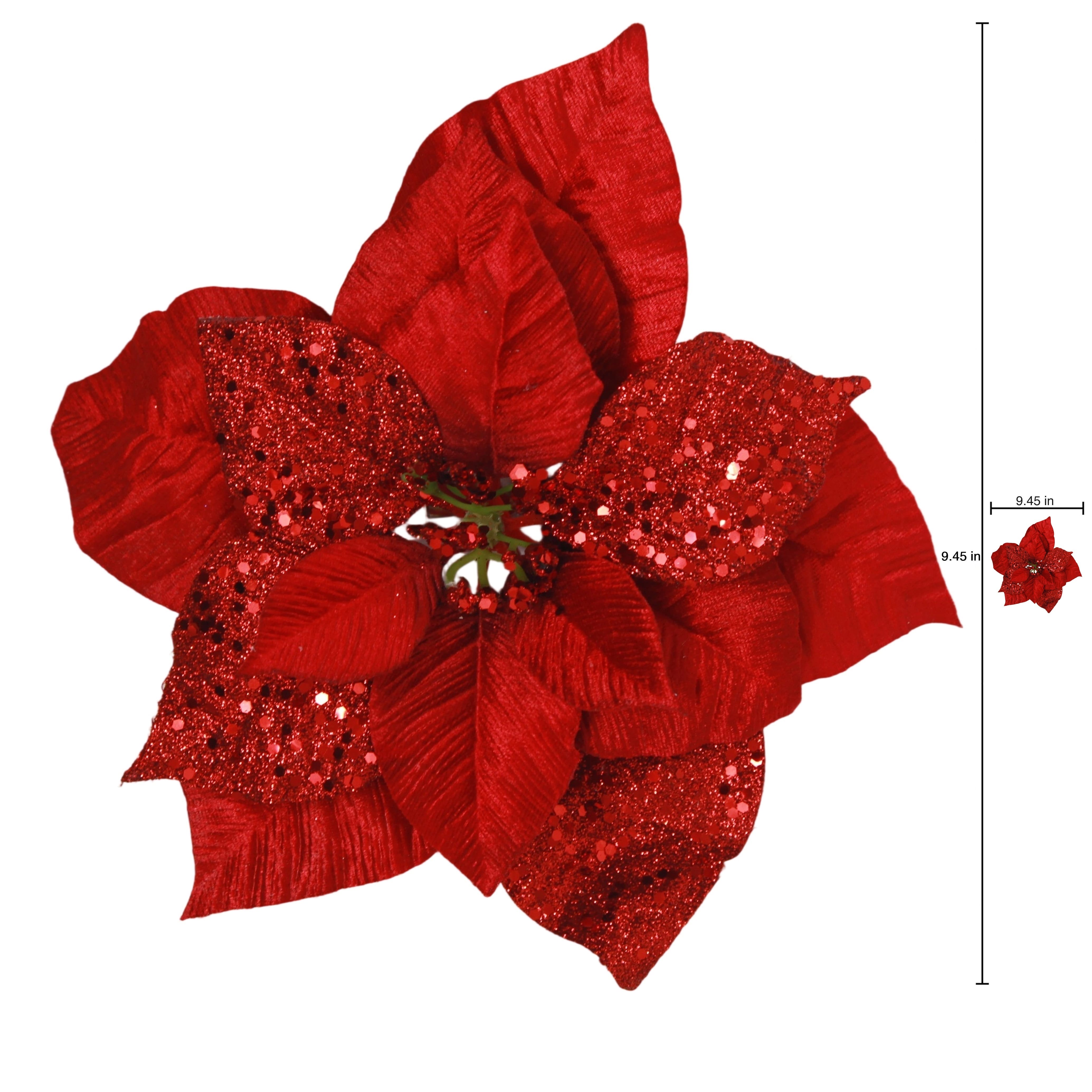 9.5&#x22; Poinsettia Clip Floral Accent by Ashland&#xAE;