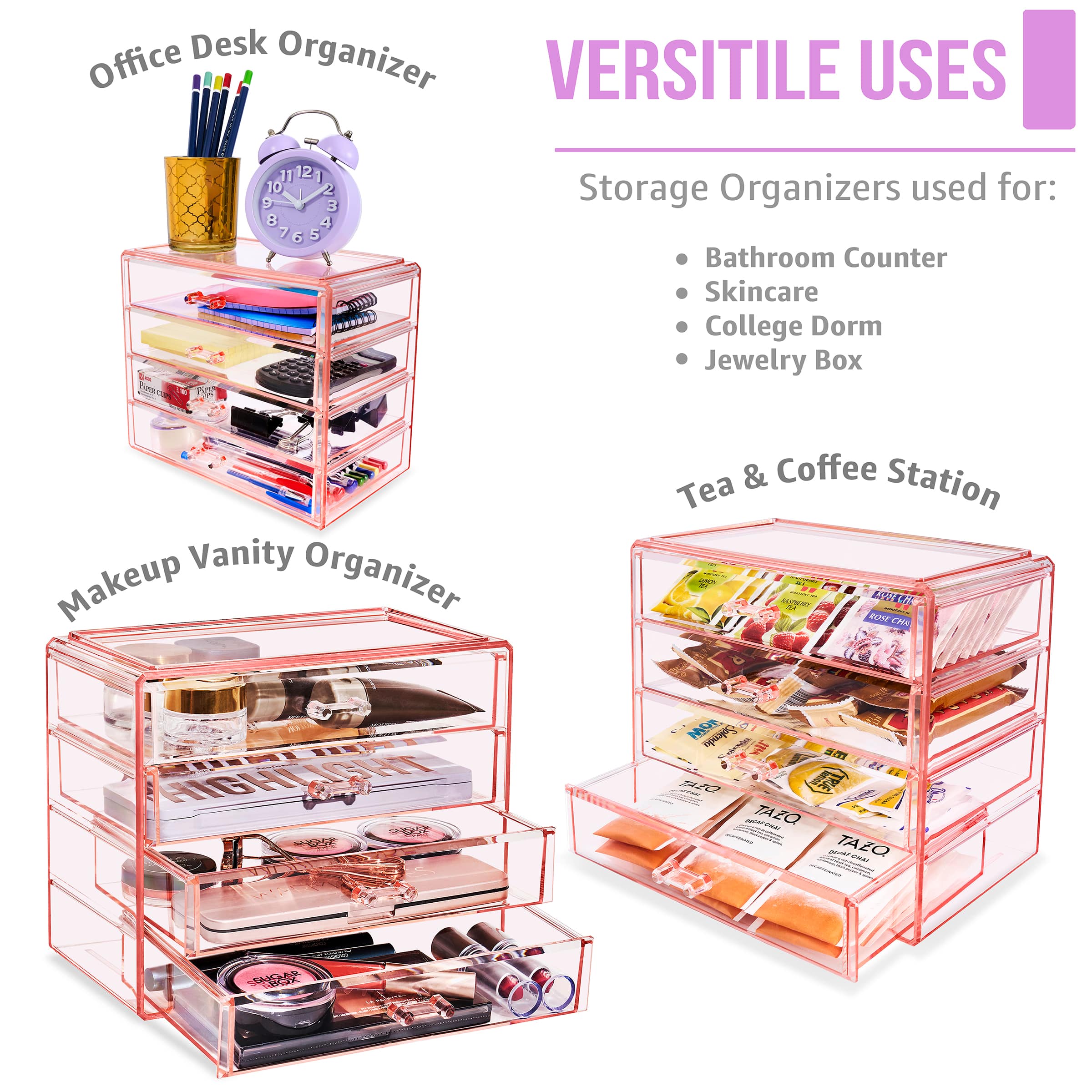 Sorbus 4-Drawer Makeup &#x26; Jewelry Storage Case