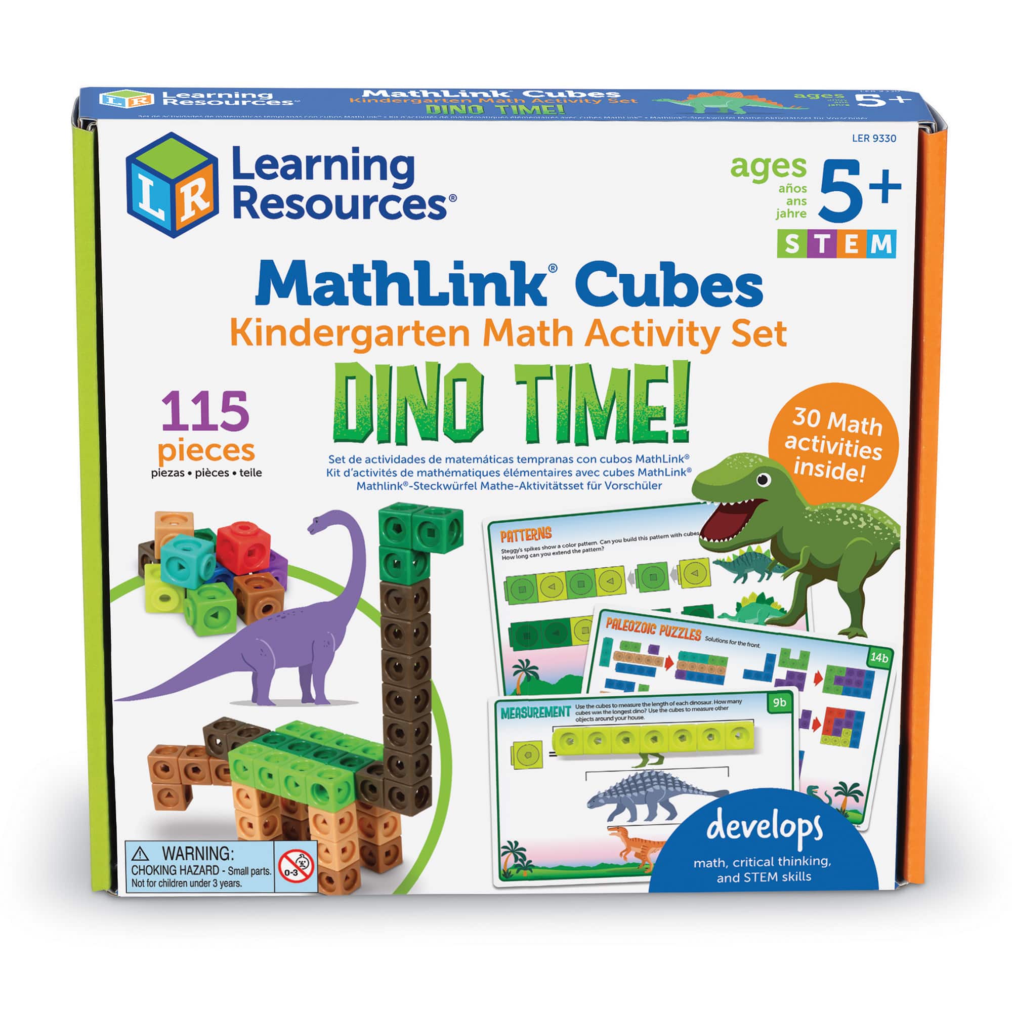 Learning Resources Mathlink Cubes Kindergarten Math Activity Set: Dino Time!