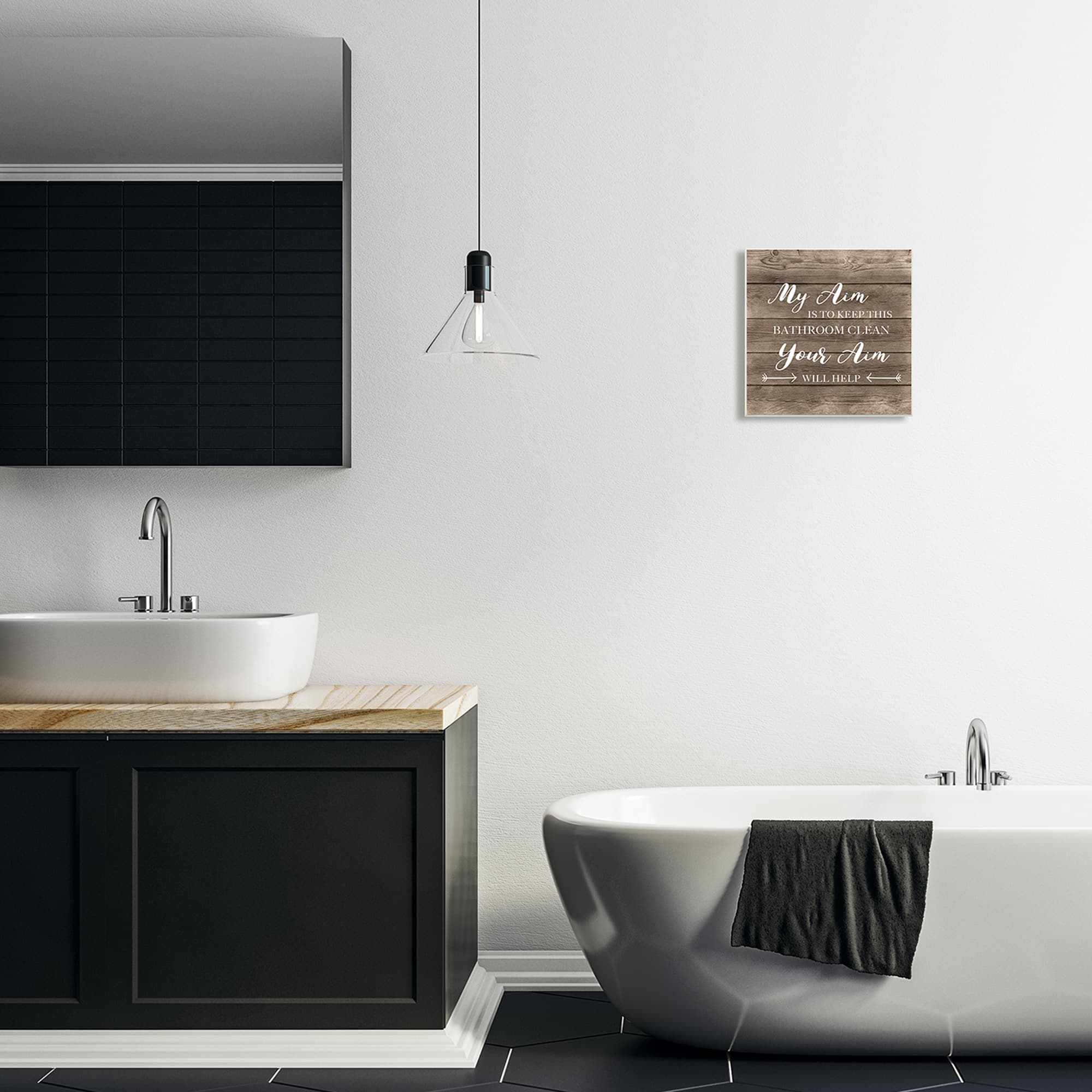 Stupell Industries Your Aim Bathroom Wall Plaque Art