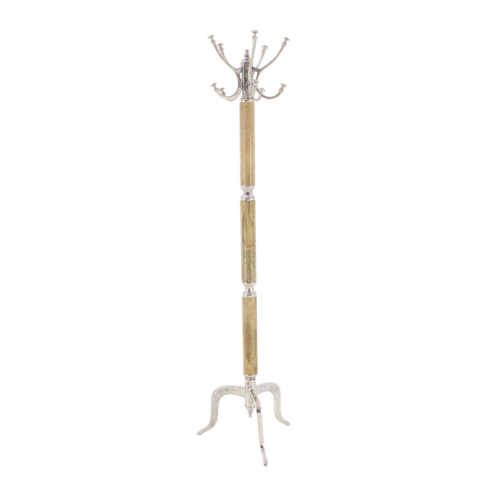 Silver Mango Wood Traditional Coat Rack, 72&#x22; x  19&#x22; x  19&#x22;