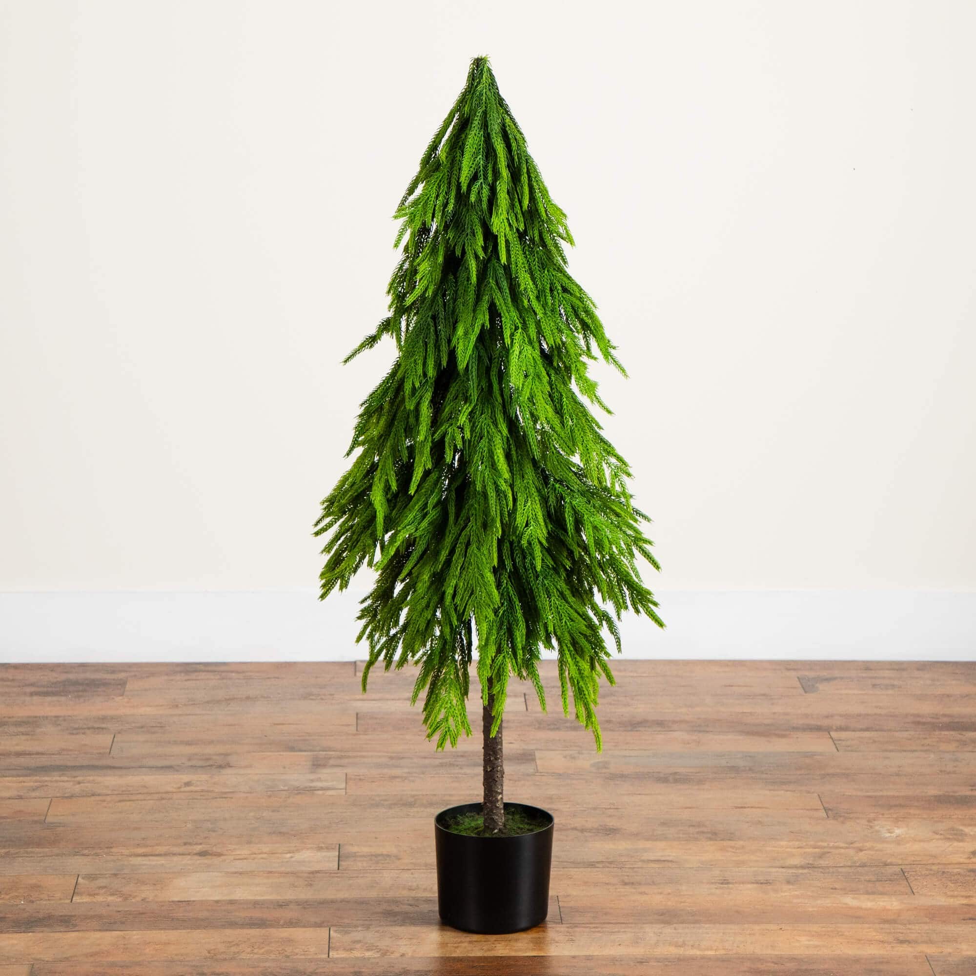 4ft. Unlit Down Swept Real Touch Norfolk Pine Artificial Christmas Tree in Nursery Pot