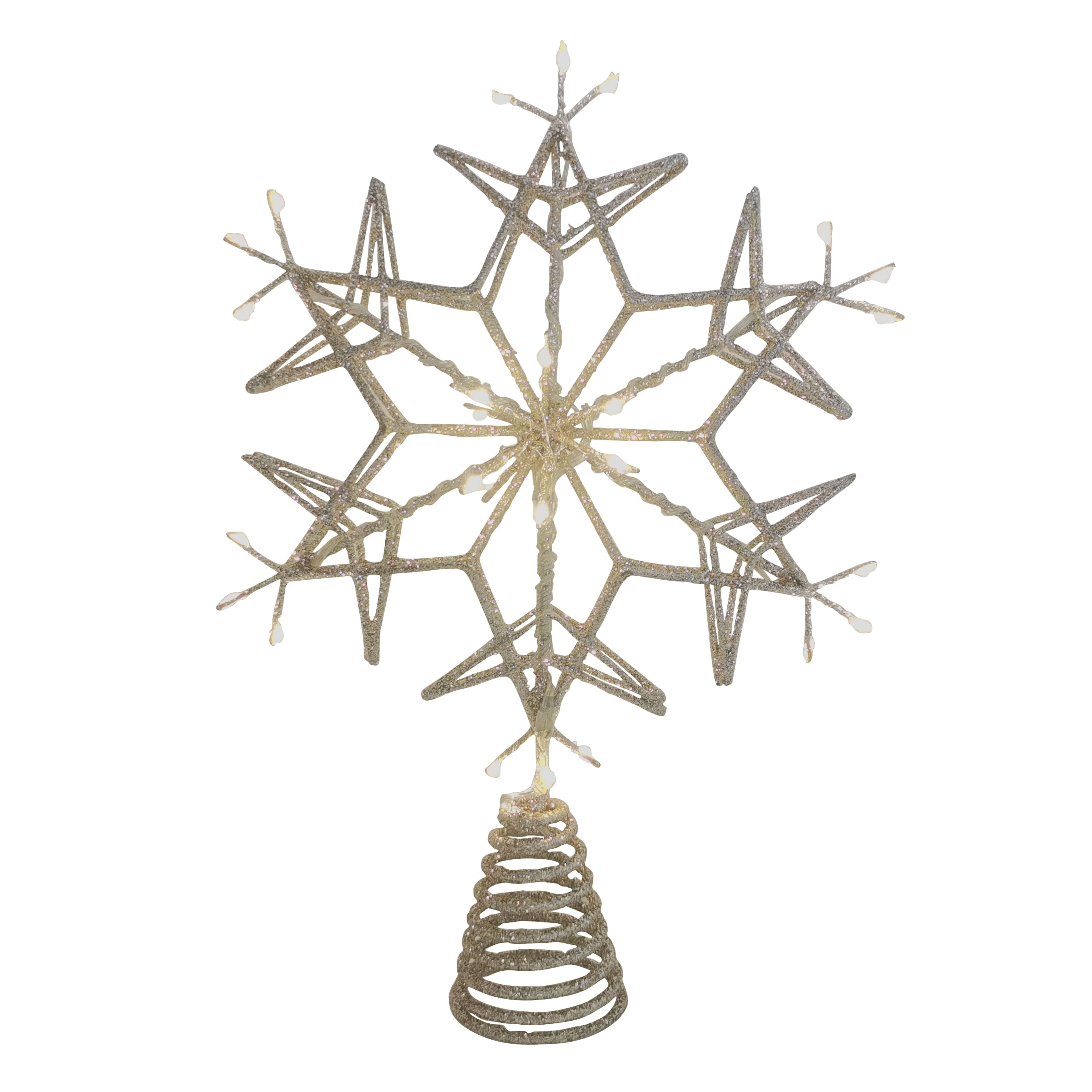 13&#x22; Champagne Glitter Starburst Lighted Tree Topper by Ashland&#xAE;