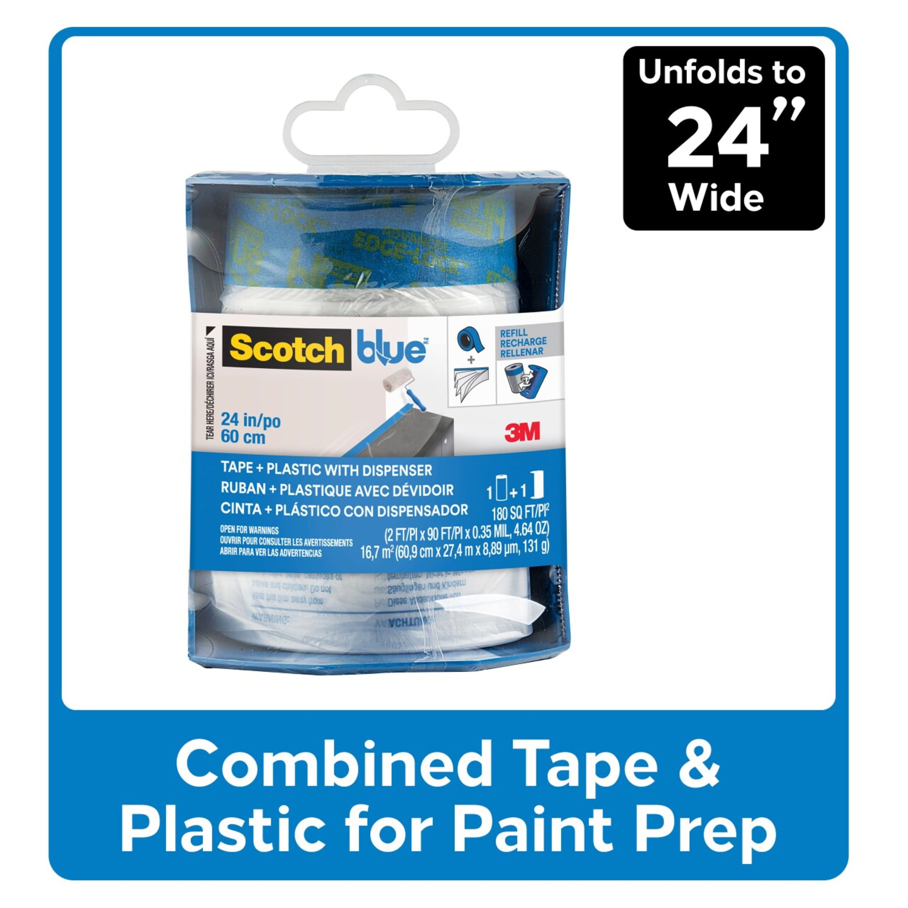 ScotchBlue™ 24" x 90ft. Painter's Tape & Plastic with Dispenser