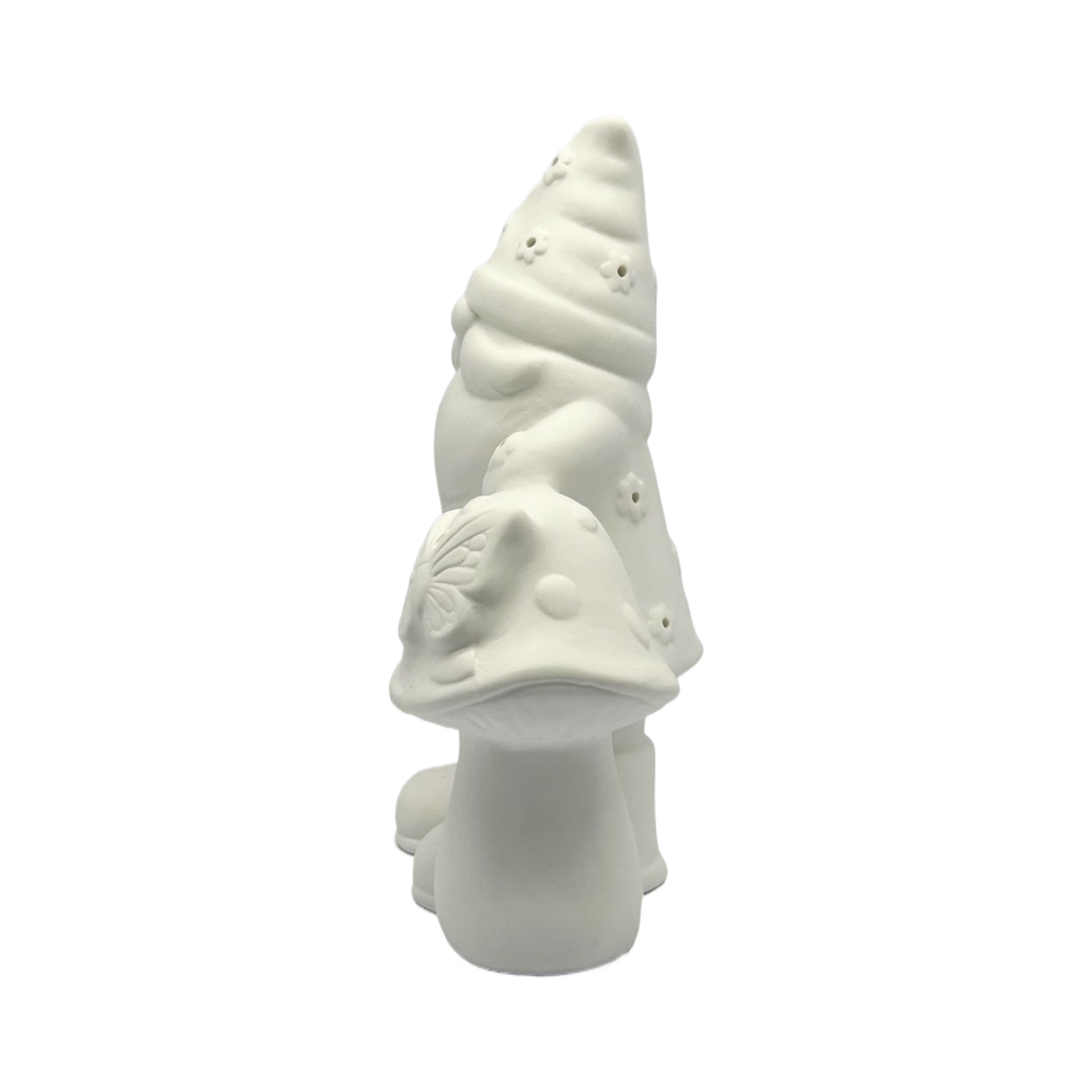 8&#x22; Unfinished Gnome Mushroom DIY LED Ceramic D&#xE9;cor by Make Market&#xAE;