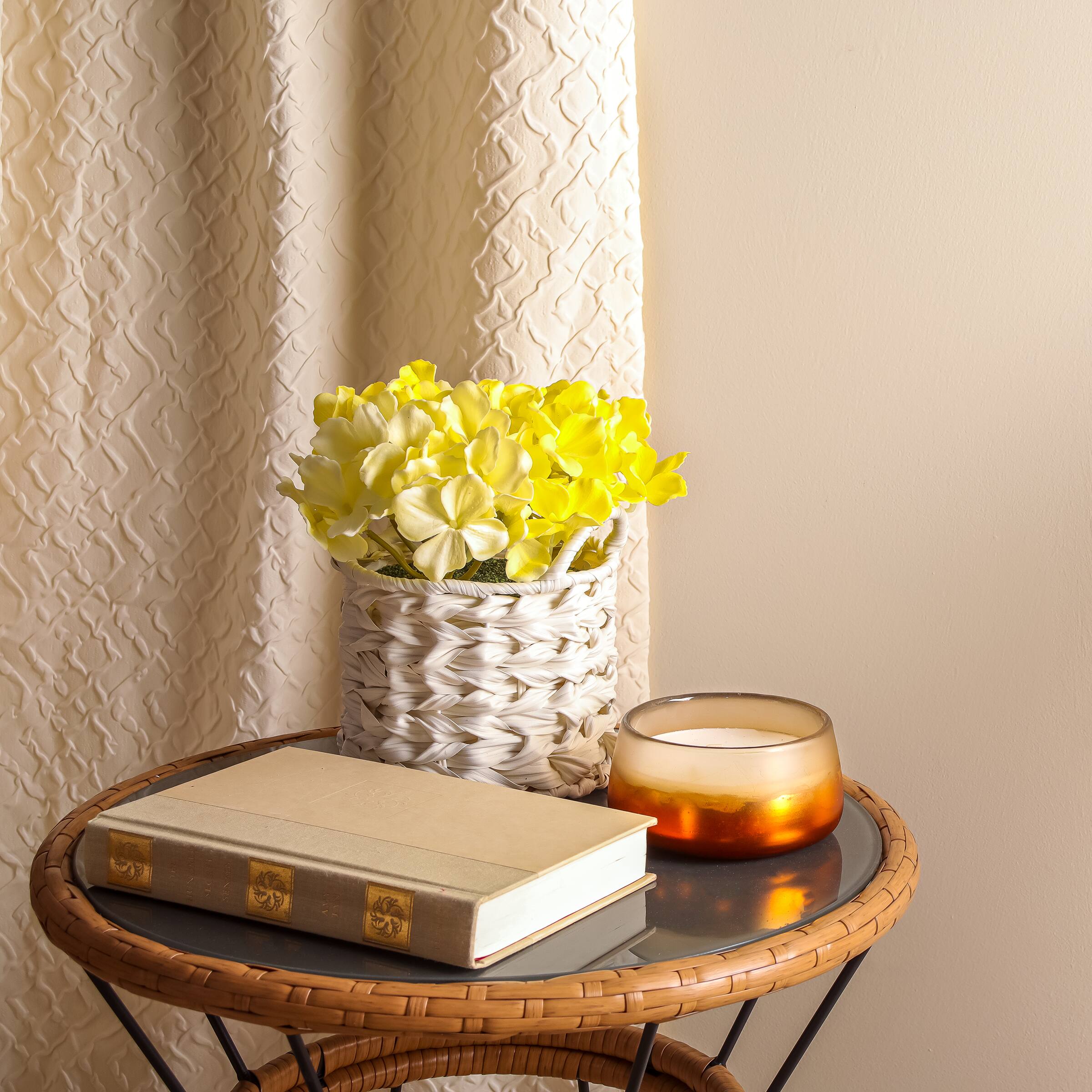 10" Hydrangea Bouquet in Natural Basket
