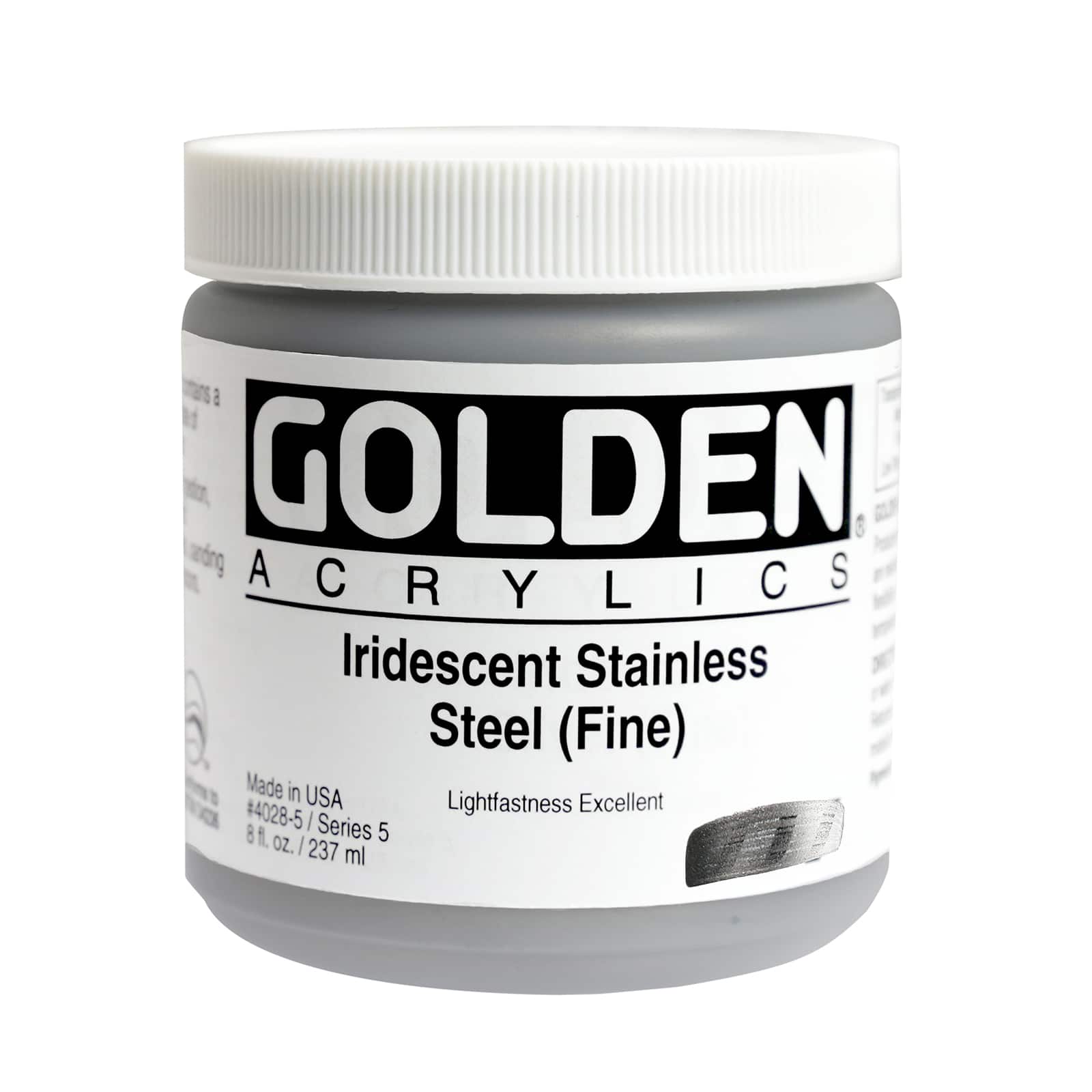 Golden Heavy Body Iridescent Acrylics 8 oz Paint in Iridescent Stainless Steel (Fine)