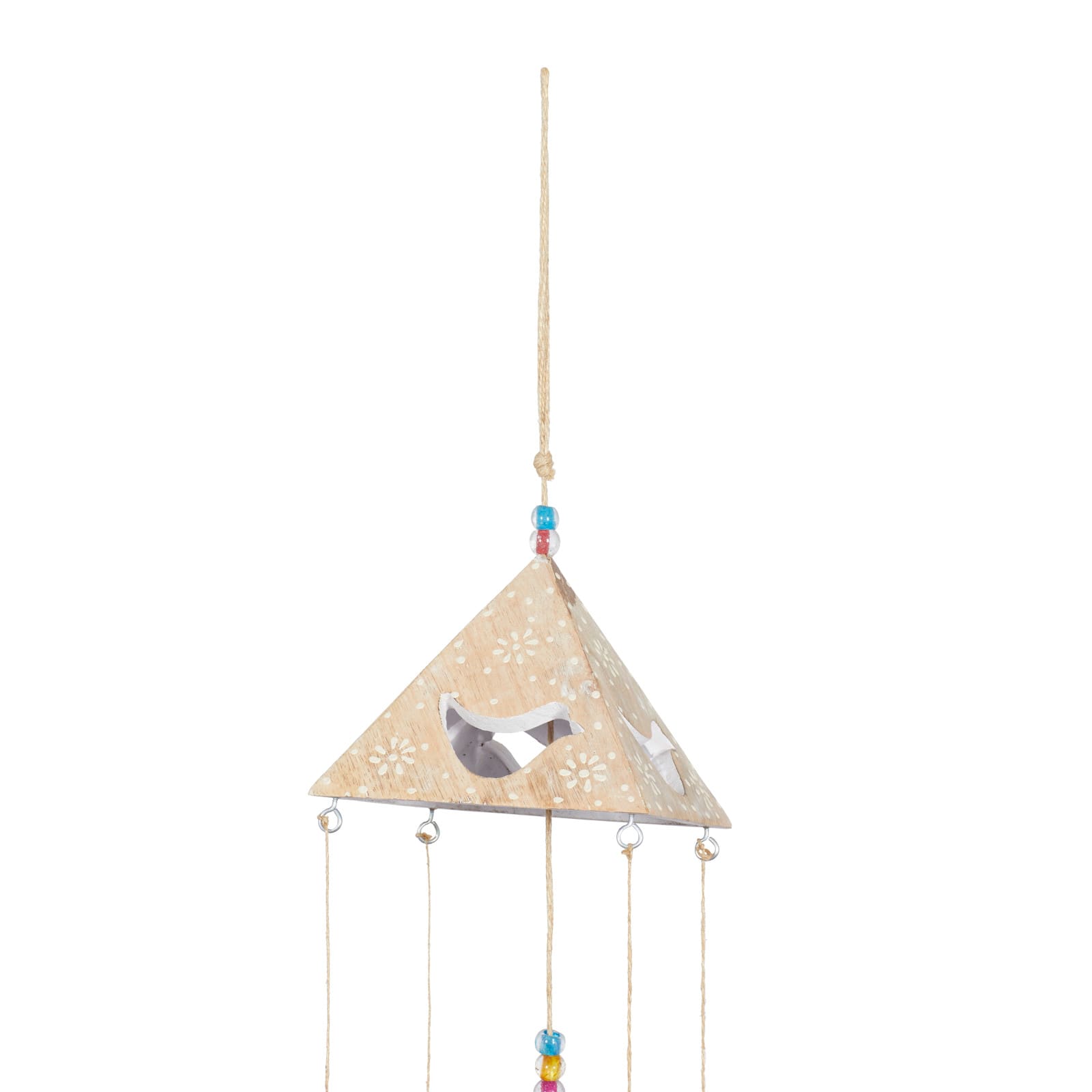 32&#x22; Gold Bird Mango Wood Eclectic Style Windchime