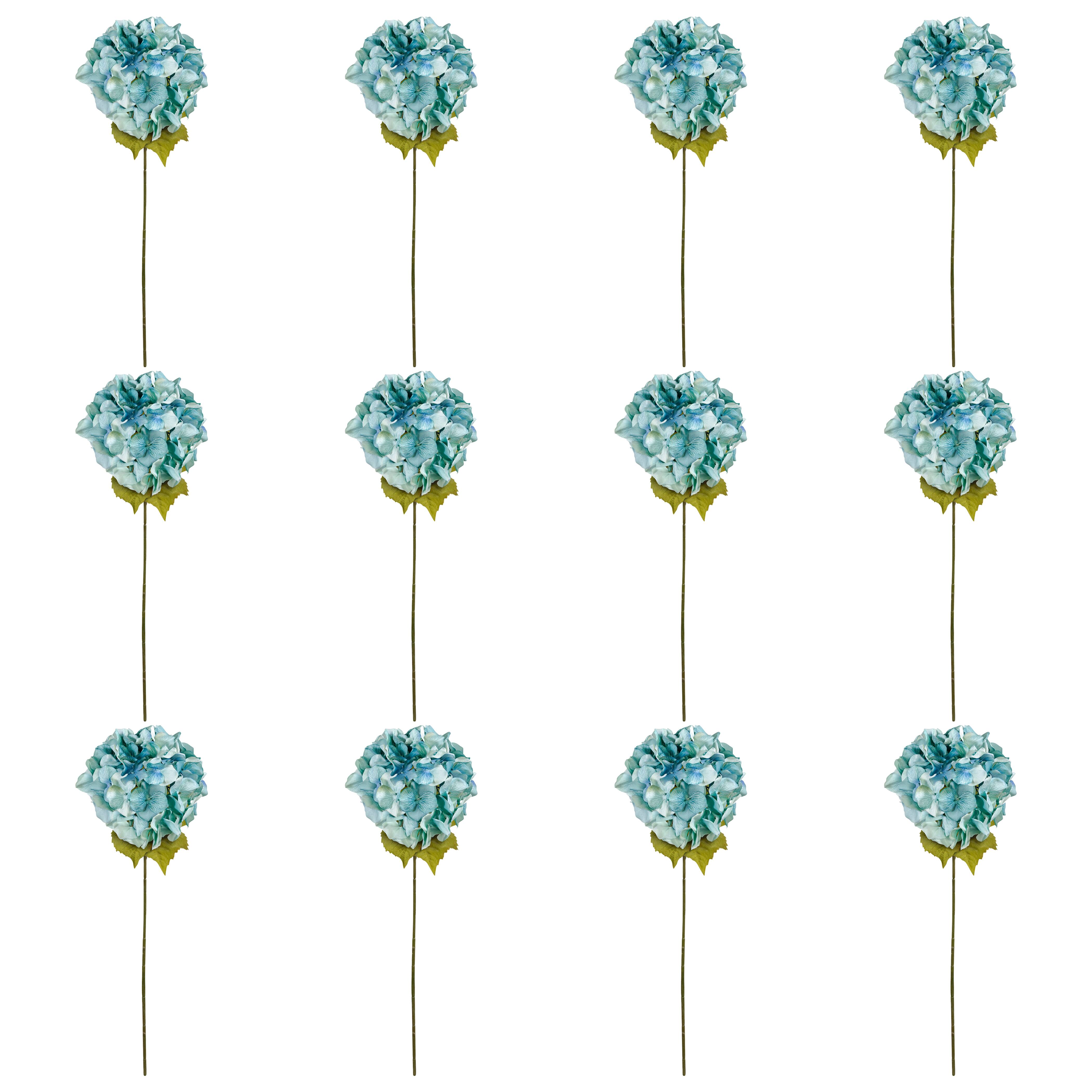 12 Pack: Teal Hydrangea Stem by Ashland®
