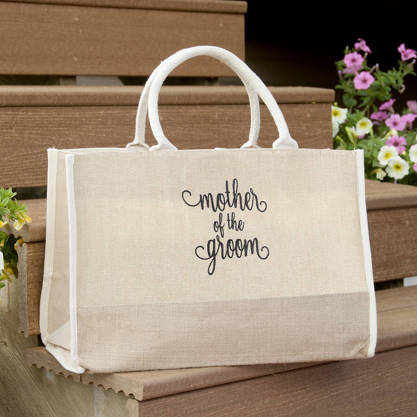 Hortense B. Hewitt Co. Mother of the Groom Natural Jute Tote Bag