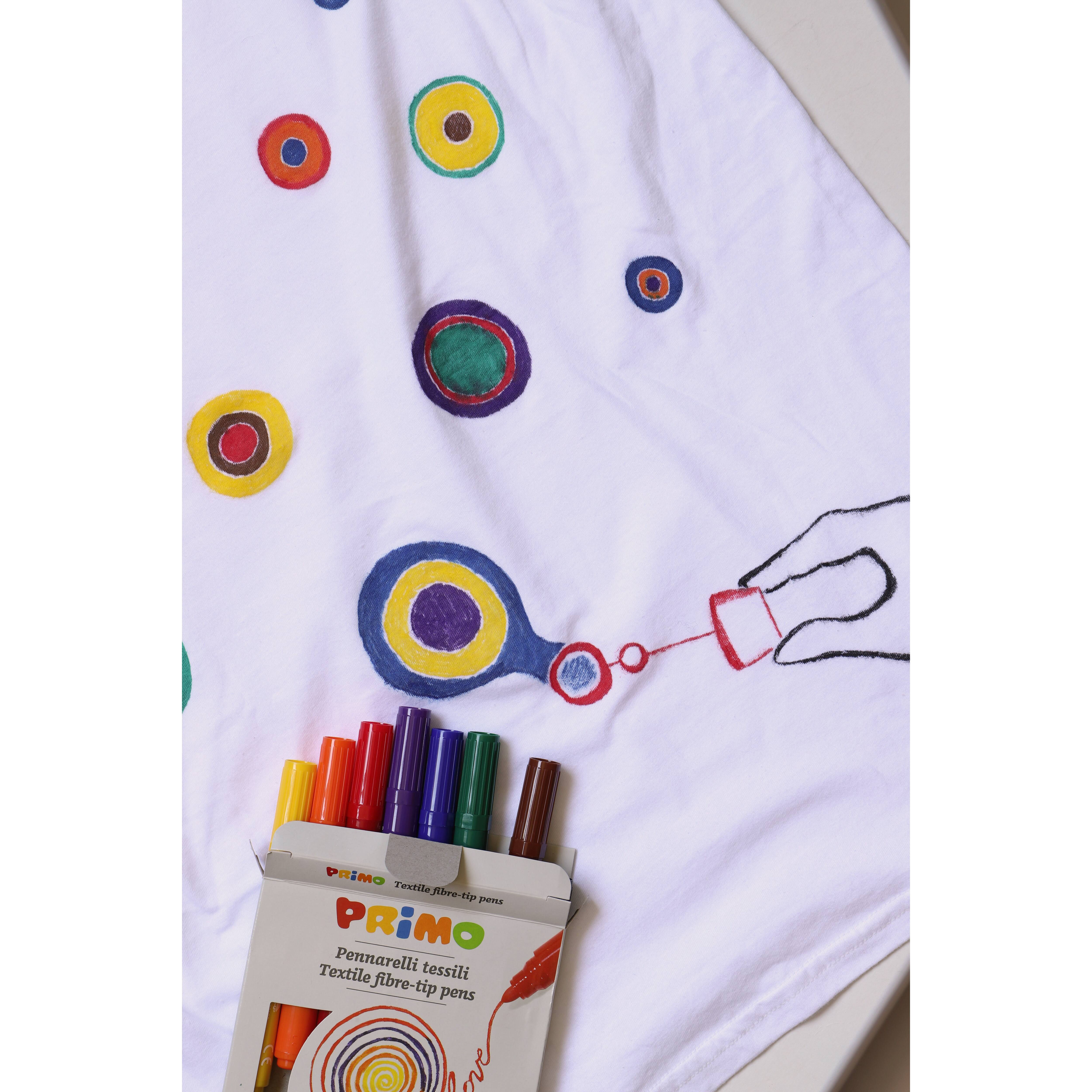 PRiMO 8 Color Textile Fiber-Tip Marker Pen Set