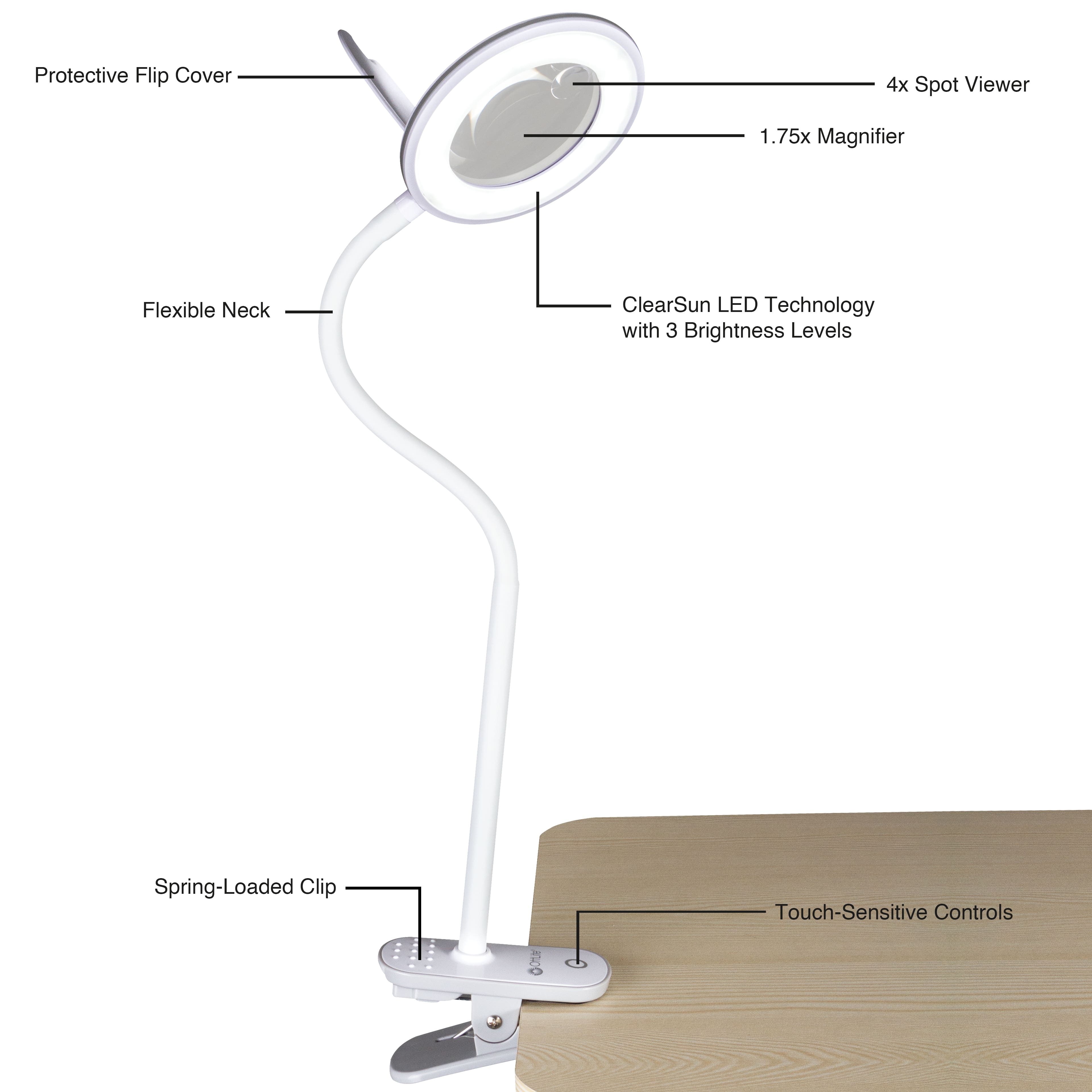 OttLite&#xAE; Lighted Magnifier Clip Lamp
