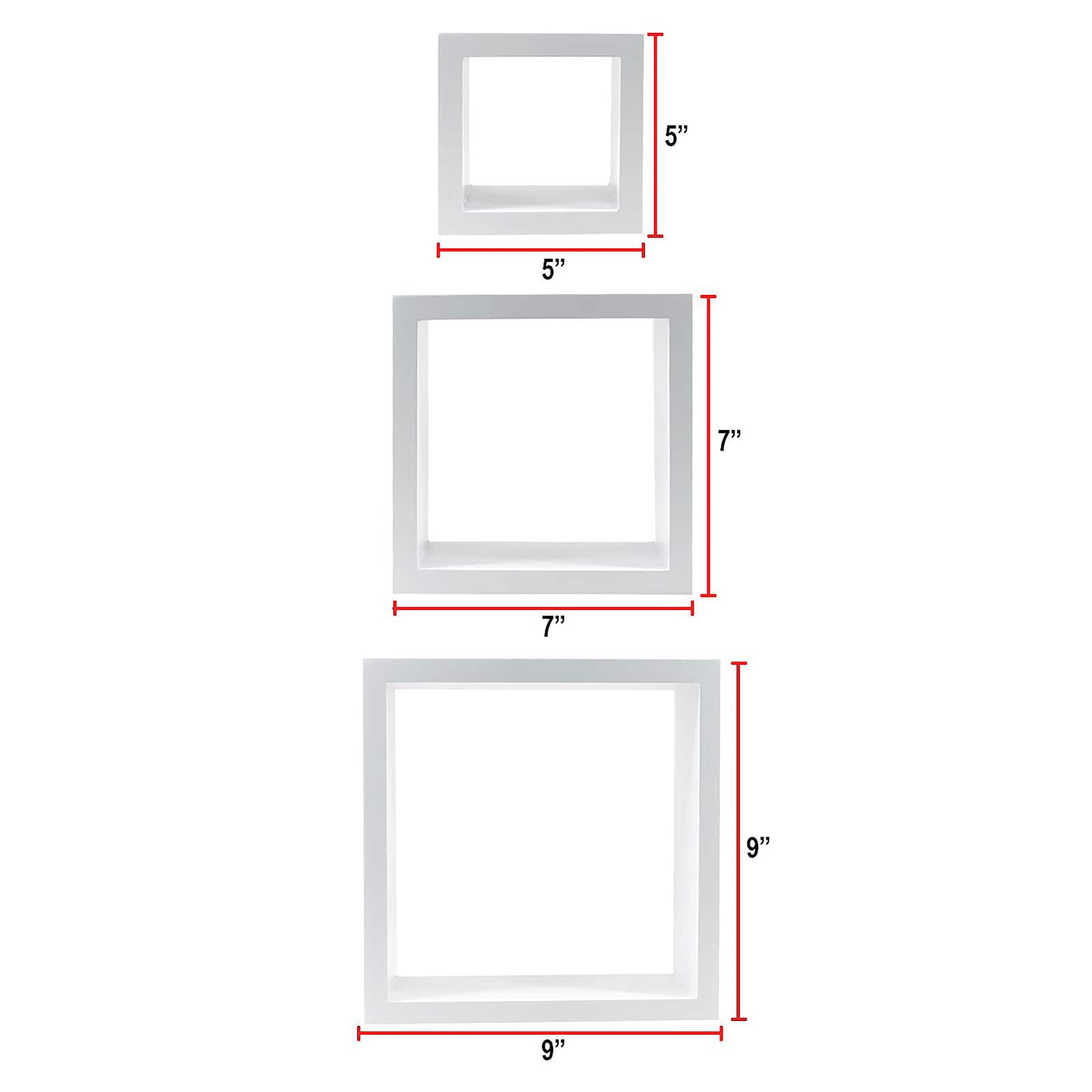 Sorbus Floating Square Shelf Set
