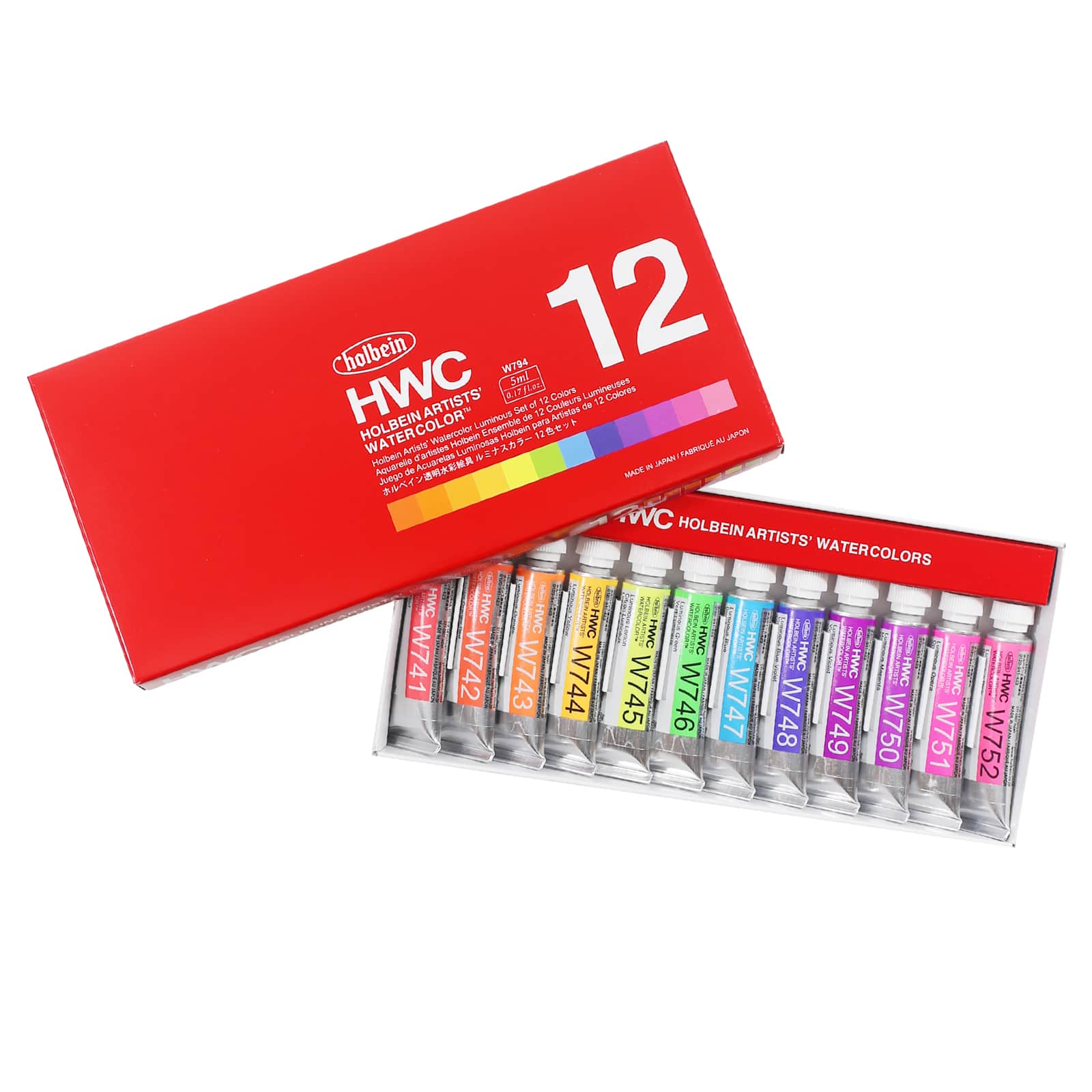 Holbein 12 Color Luminous Artist&#x27;s Watercolor Set