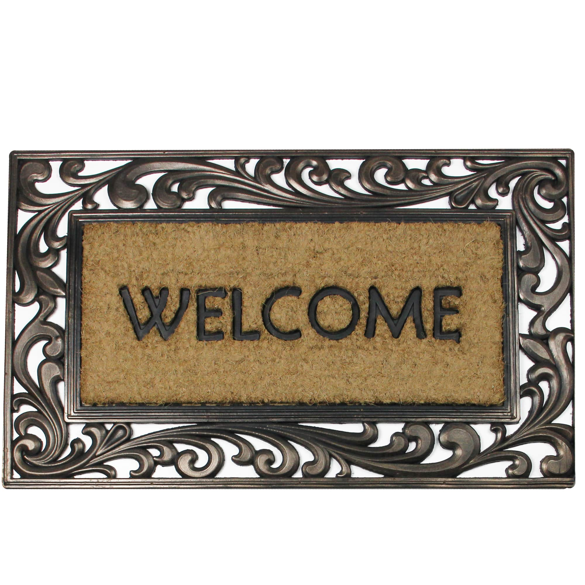 Scroll Welcome Coir Doormat