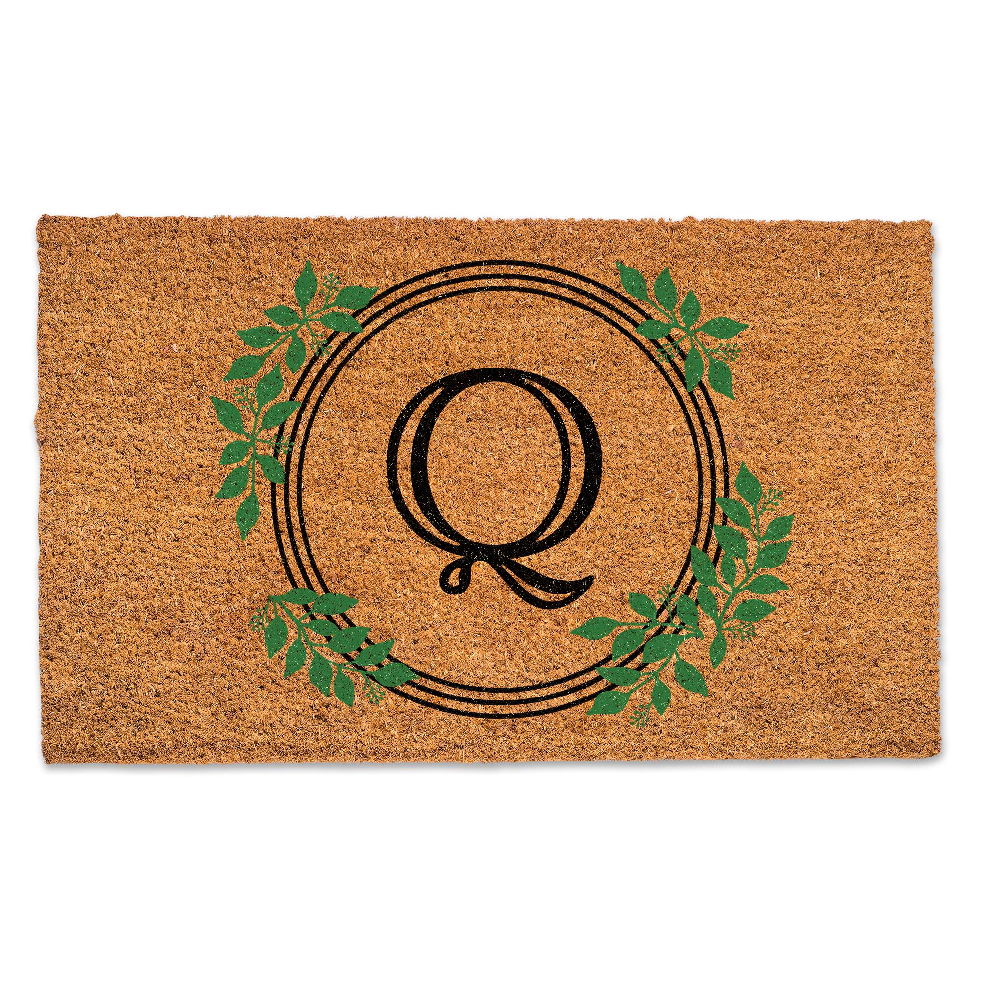 Laurel Circle Monogram Door Mat