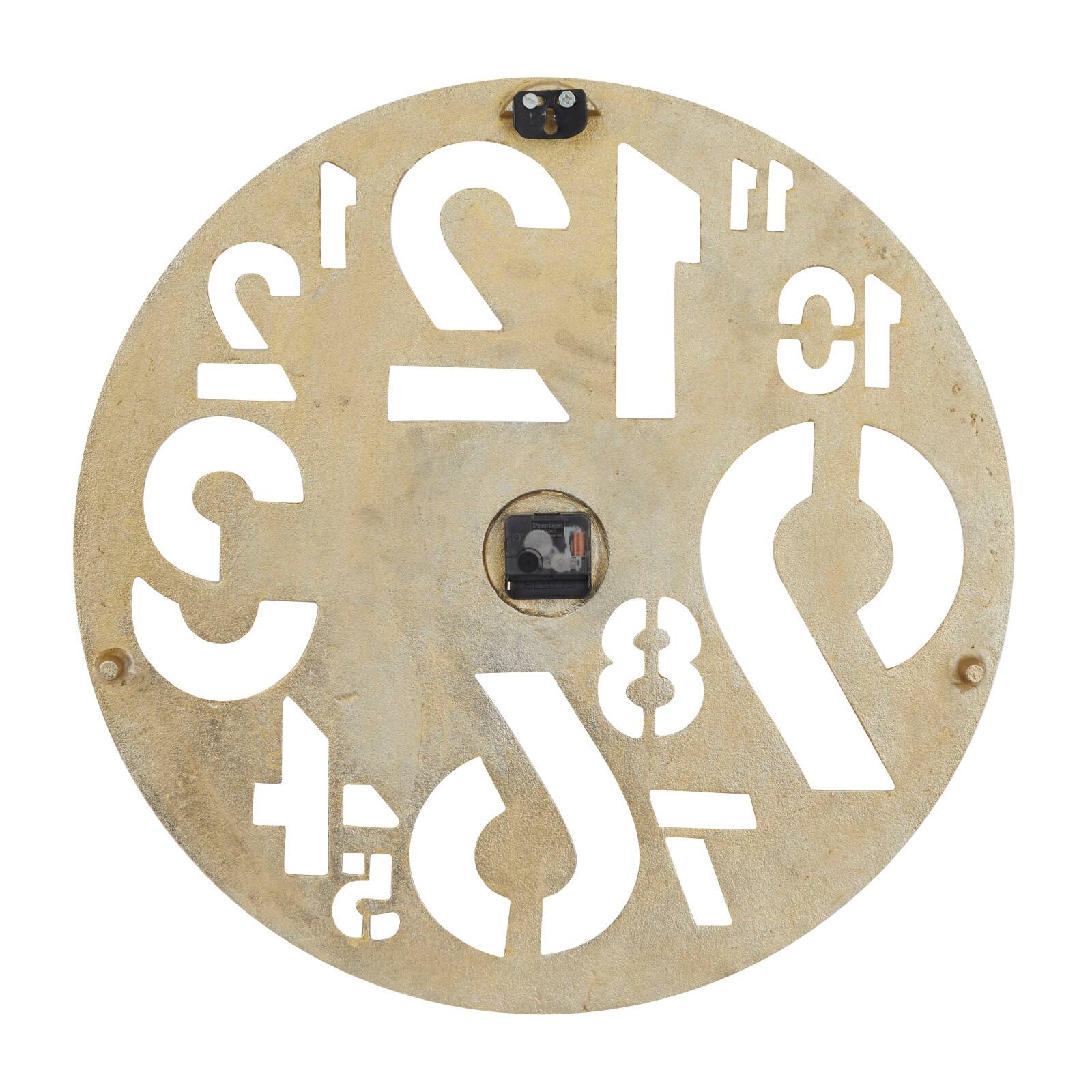 Gold Aluminum Contemporary Wall Clock, 24" x 24" x 2"