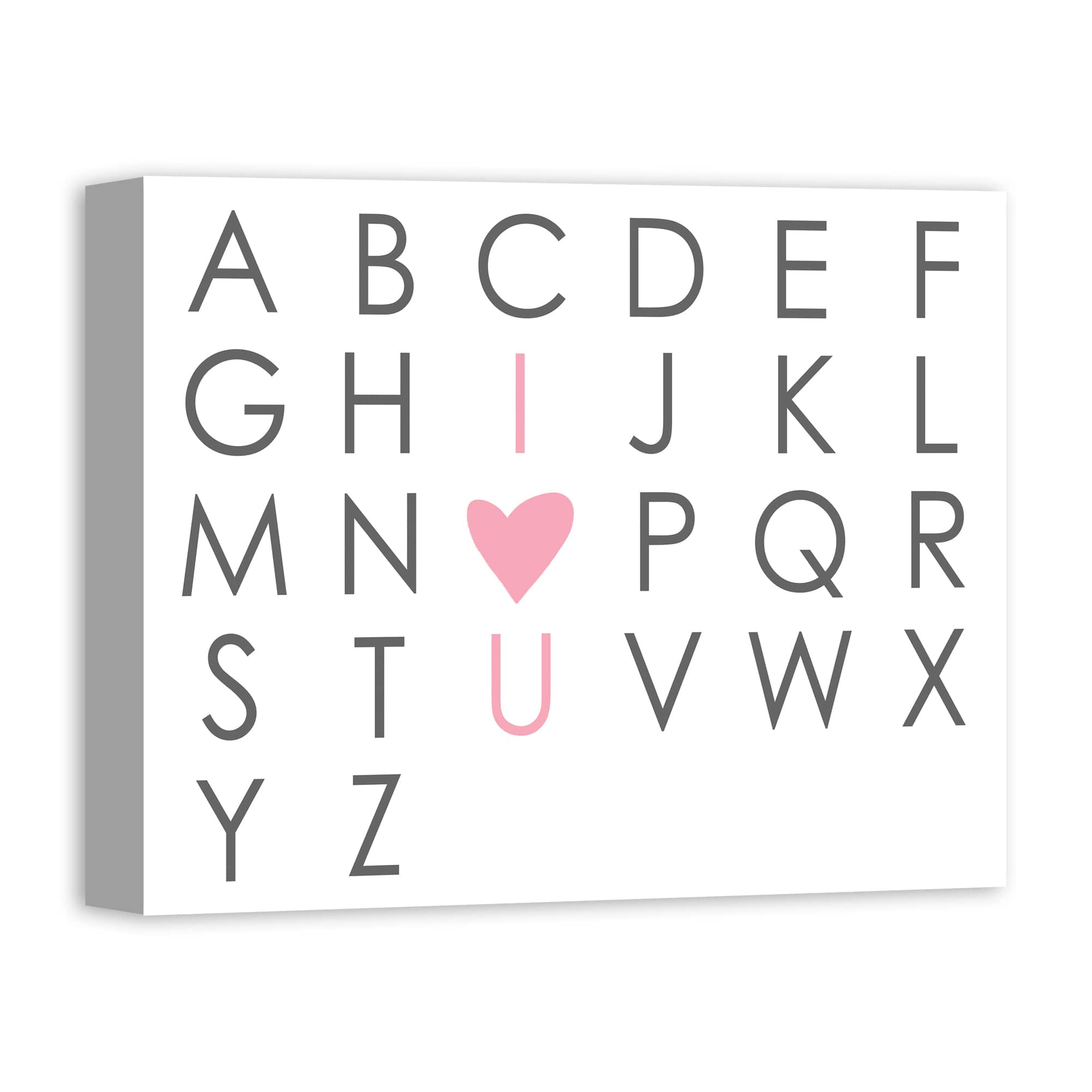  I Heart You Alphabet Canvas Wall Art