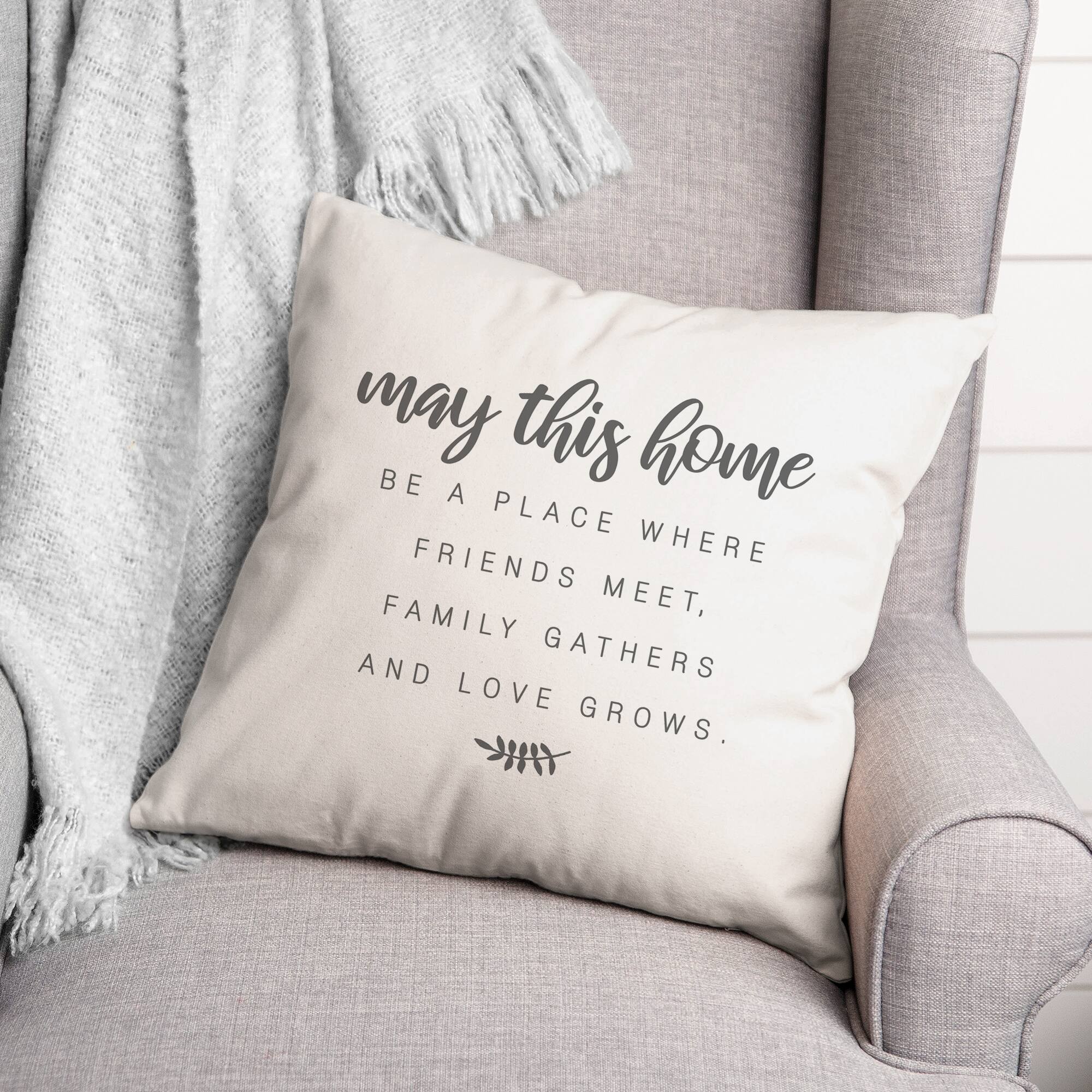 May This Home 18&#x22; x 18&#x22; Throw Pillow