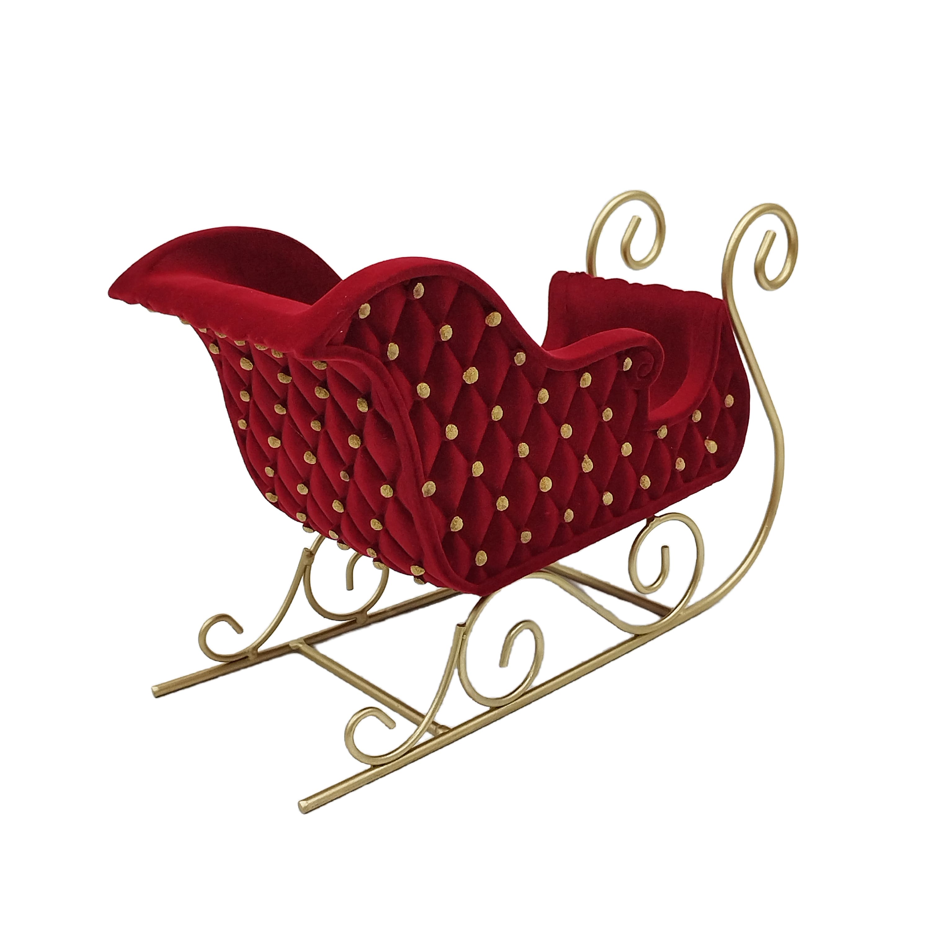 11.75&#x22; Burgundy &#x26; Gold Sled Tabletop D&#xE9;cor by Ashland&#xAE;