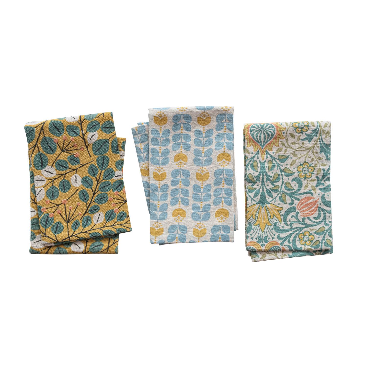 Multicolor Patterned Cotton Tea Towel Set