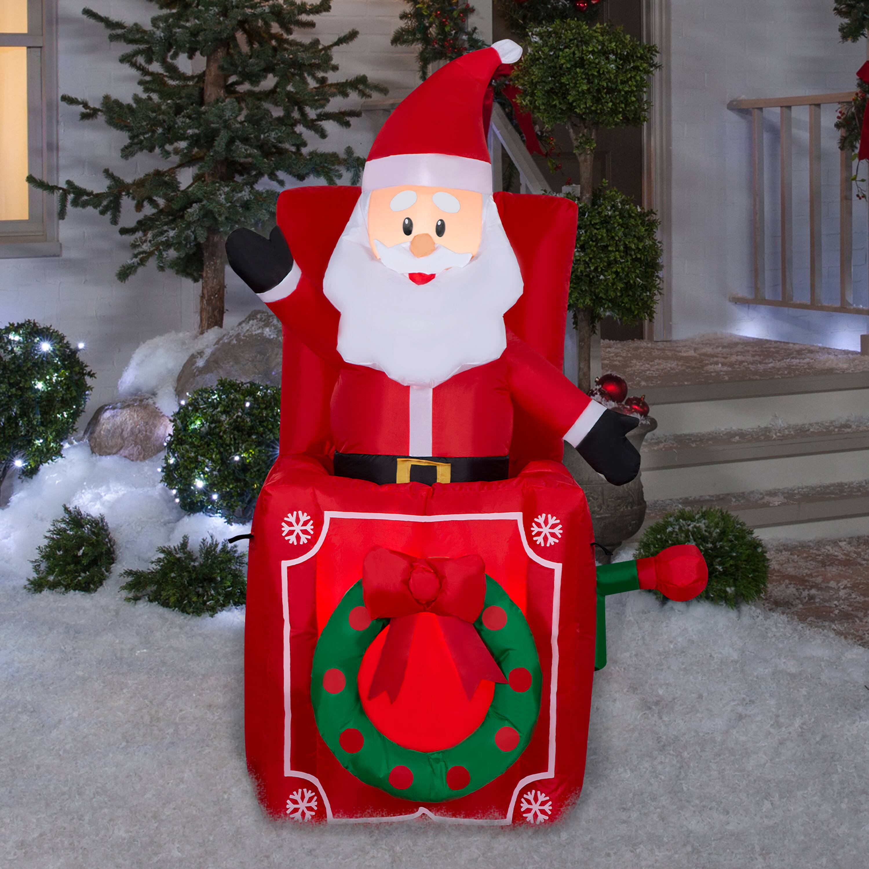 5ft. Animated Airblown&#xAE; Inflatable Christmas Santa in Pop-Up Box