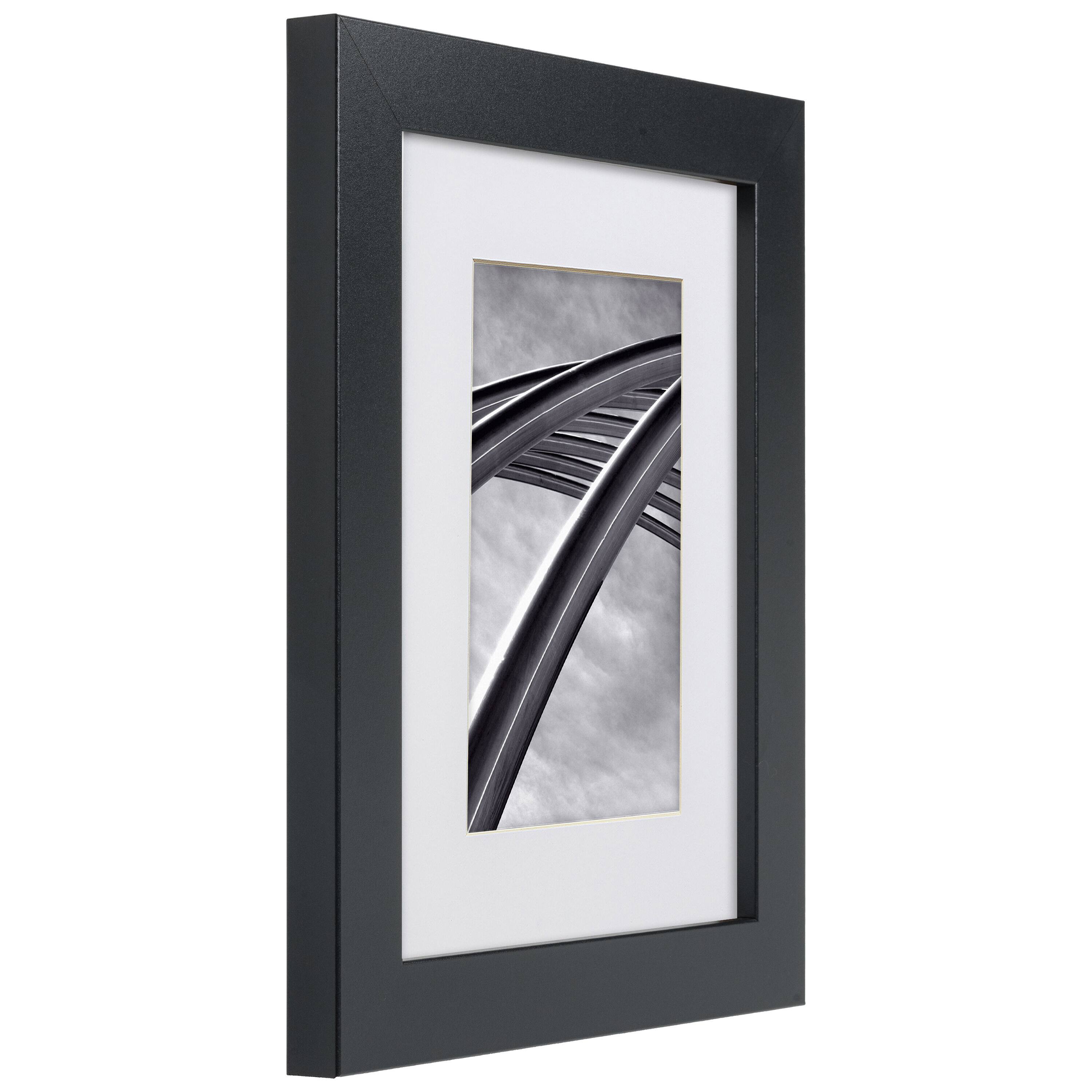 Craig Frames 4 Pack Bauhaus Mystic Satin Black Picture Frame with Mat