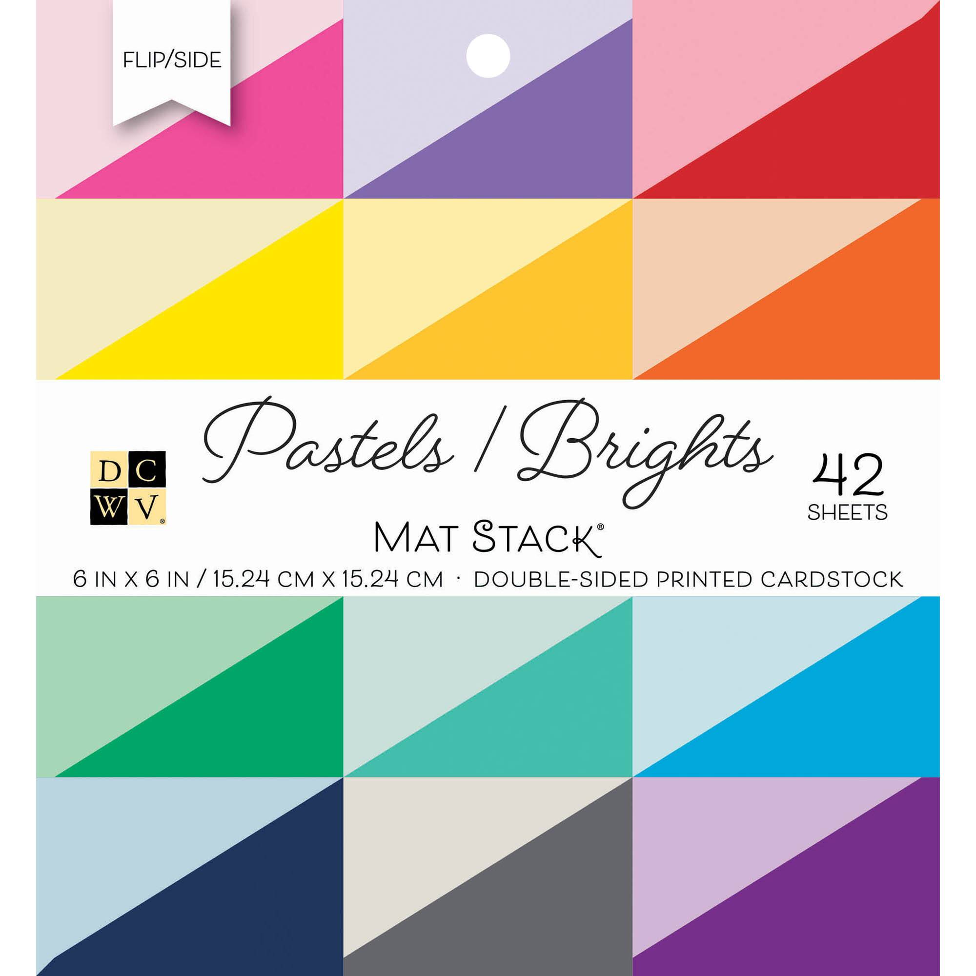 DCWV® Pastels & Brights Paper Cardstock Mat Stack®, 6" x 6" Michaels